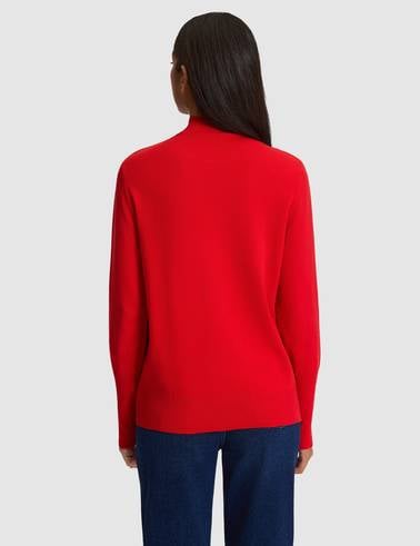 Kırmızı Slim Fit Basic Kazak