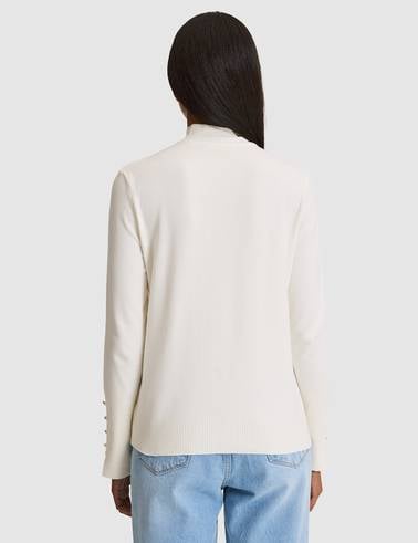 Ekru Slim Fit Basic Kazak