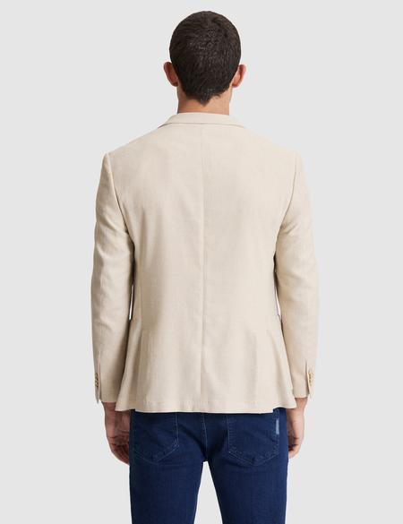 Bej Ex. Slim Fit Keten Karışımlı Ceket - 50285244008