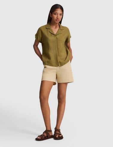 Haki Comfort Fit Kısa Kollu Gömlek