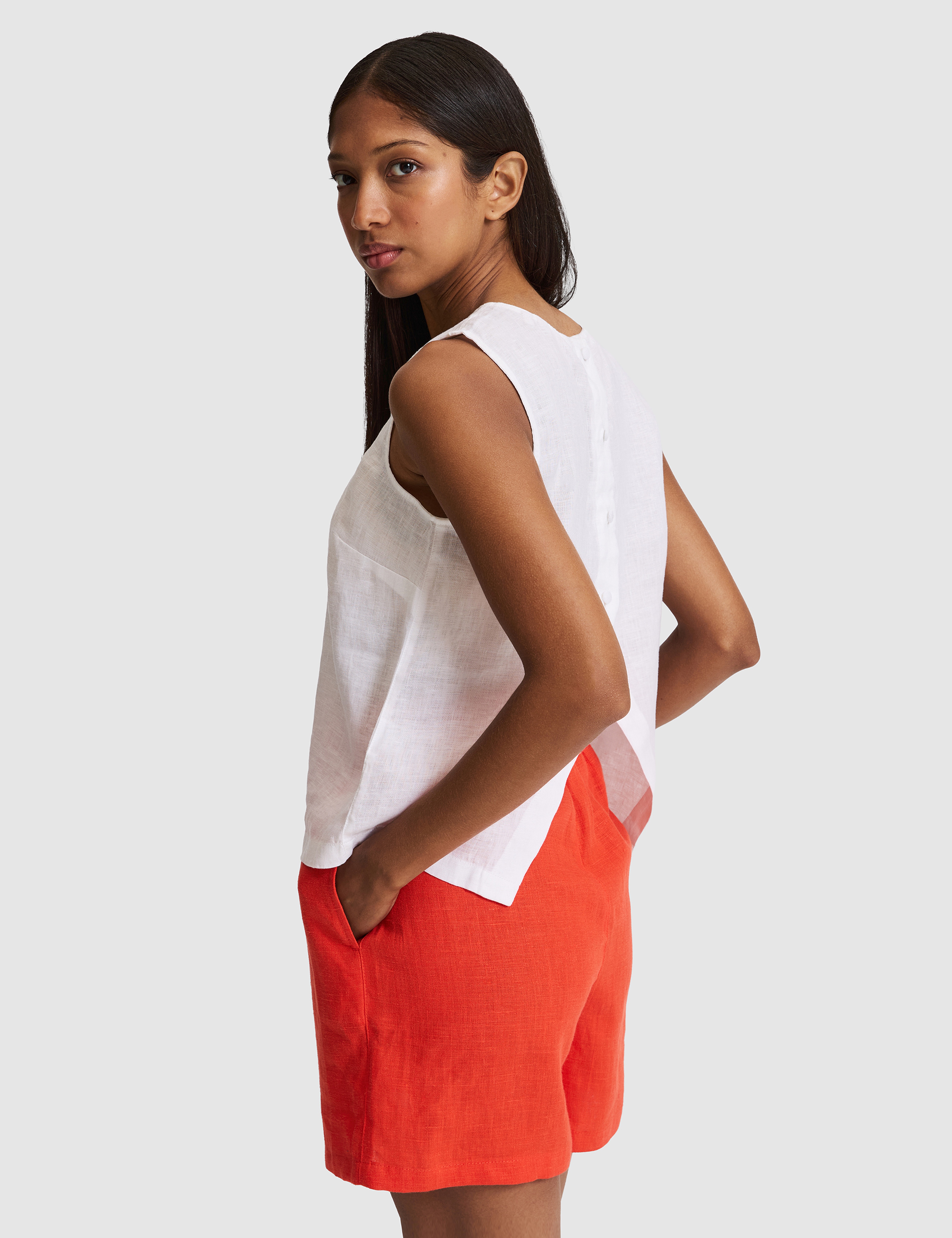Beyaz Regular Fit Bluz - Image 3