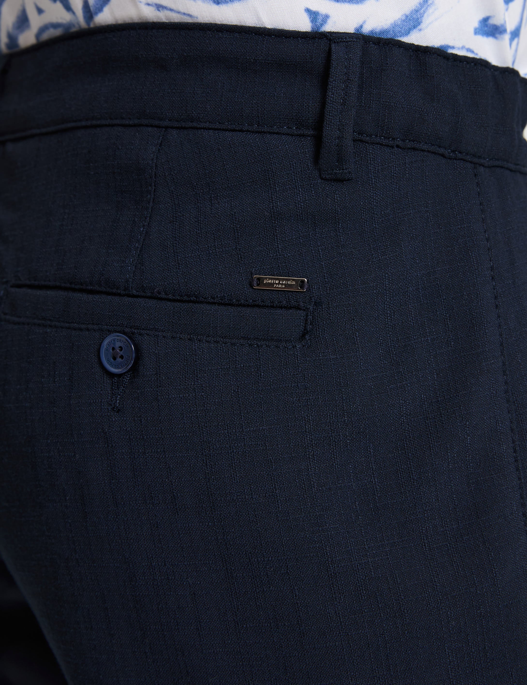 Lacivert Slim Fit Dokuma Şort - 50324461003