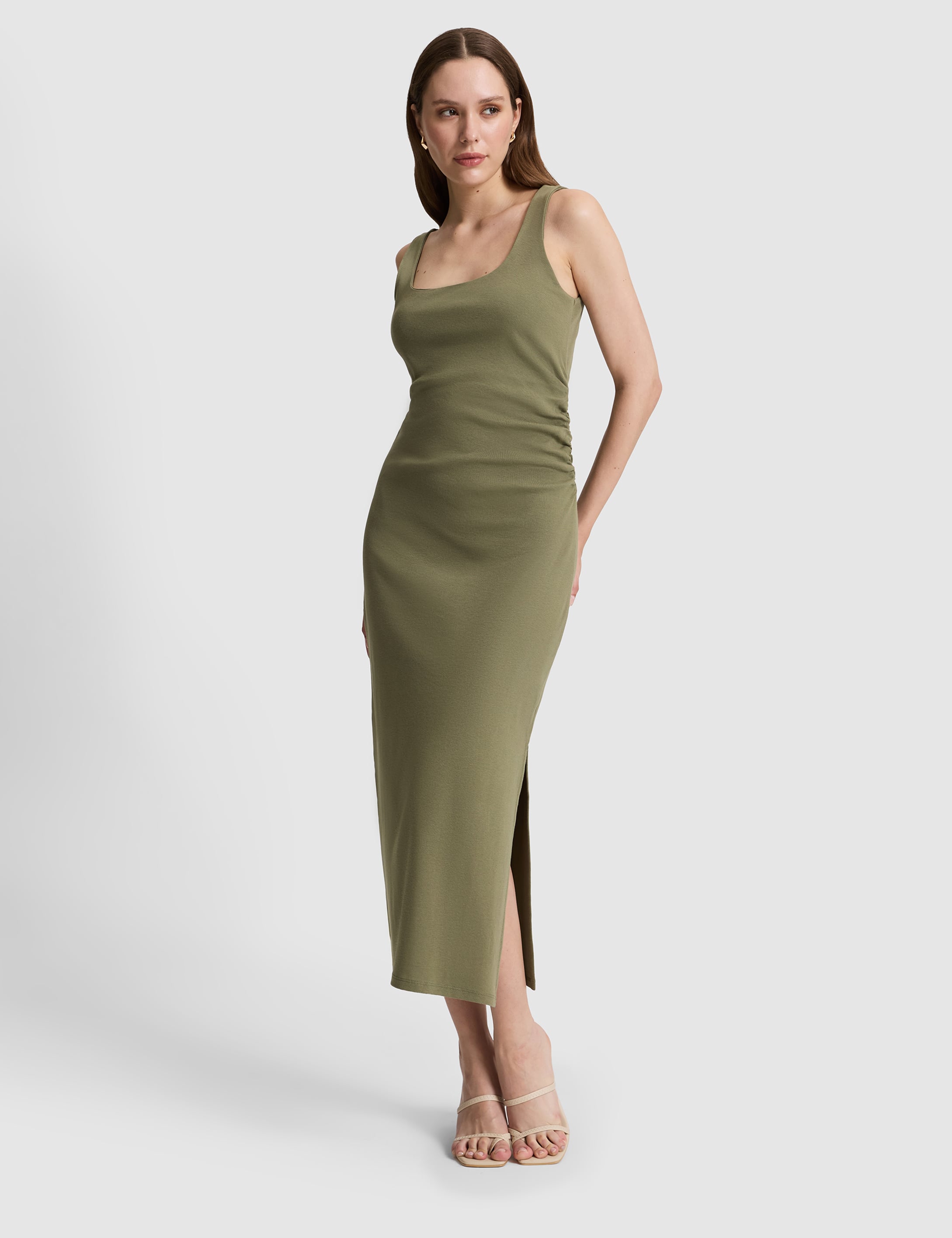 Haki Ex. Slim Fit Örme Elbise - 50326849005