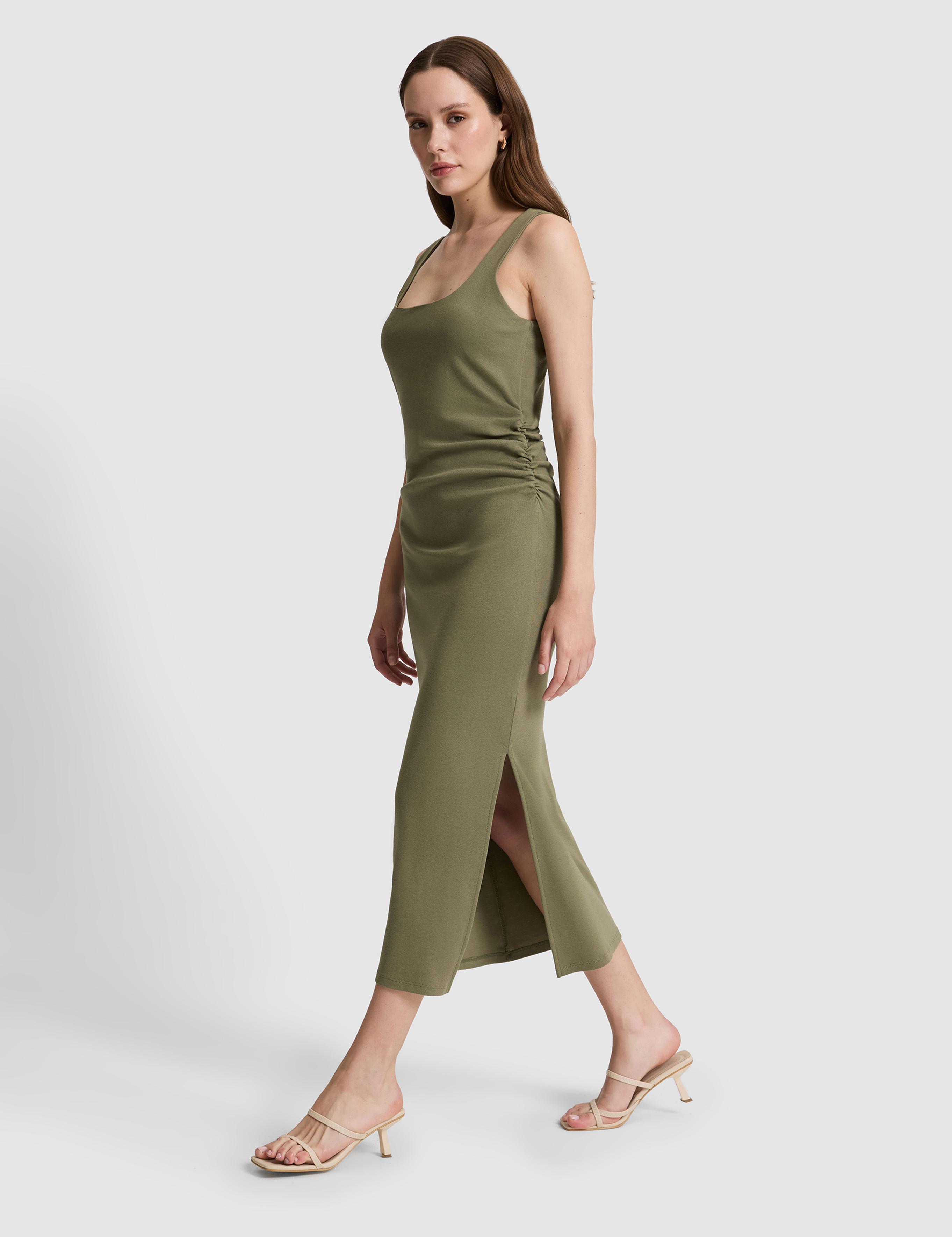 Haki Ex. Slim Fit Örme Elbise