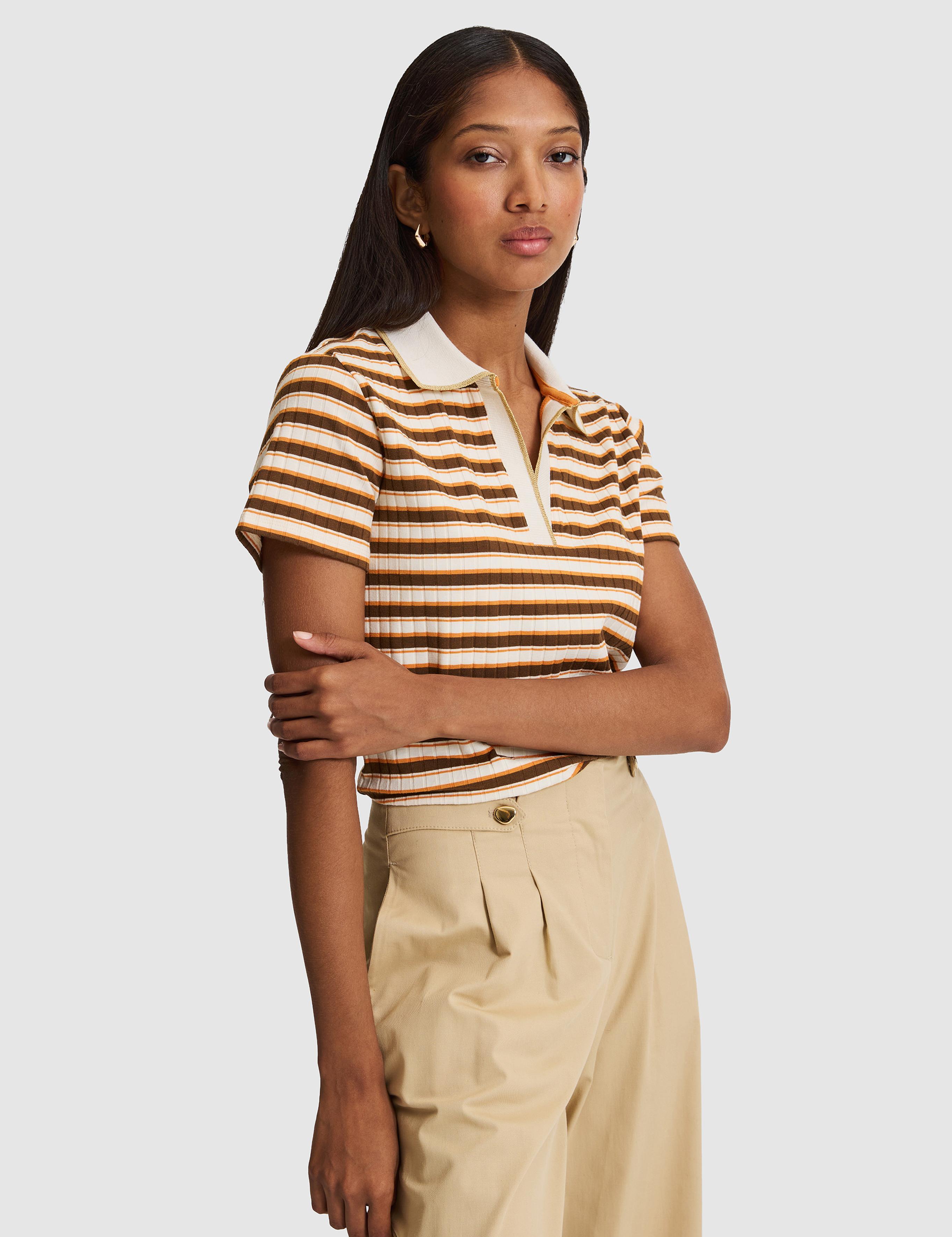 Turuncu Slim Fit Polo Yaka Tişört