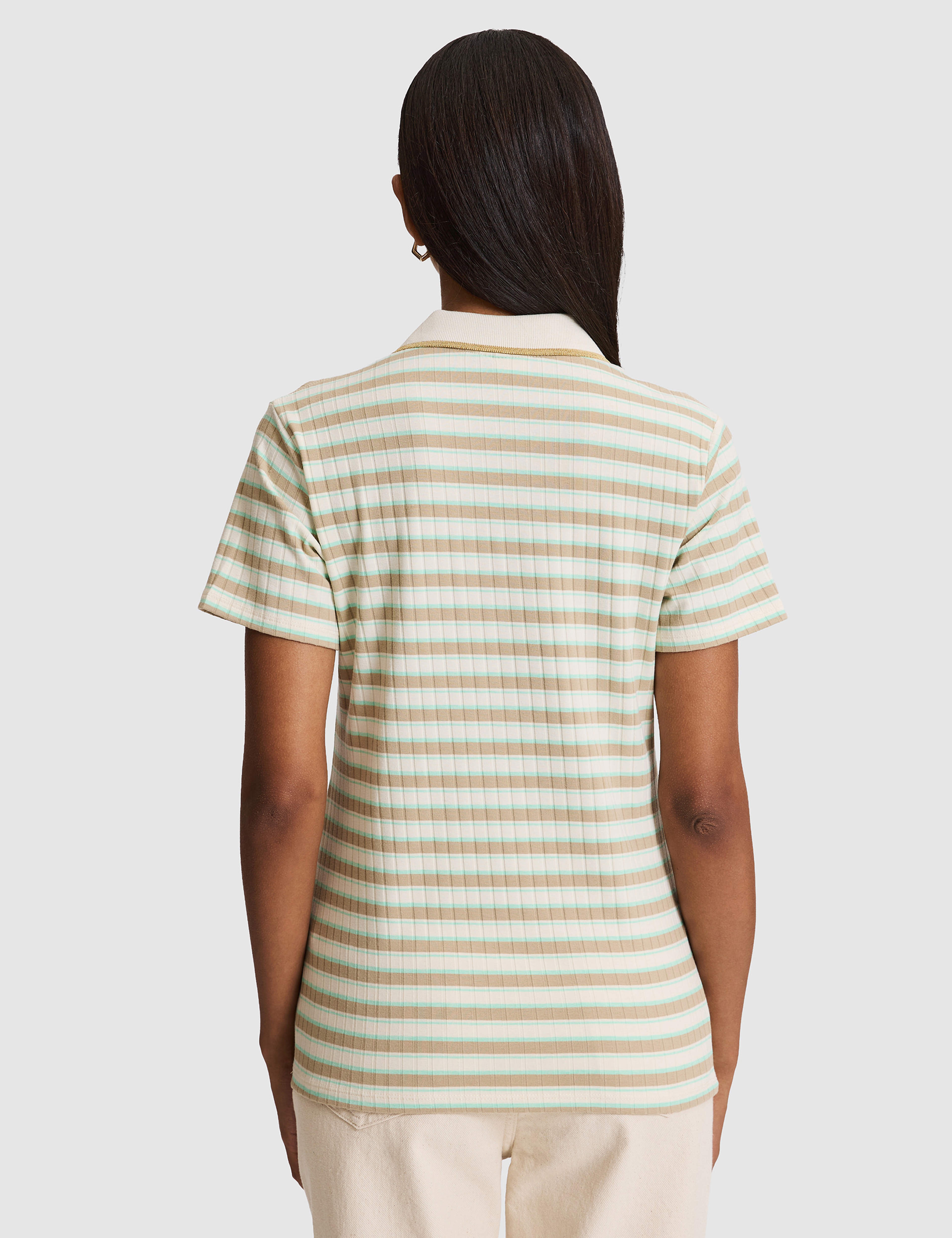 Mint Slim Fit Polo Yaka Tişört - Image 5