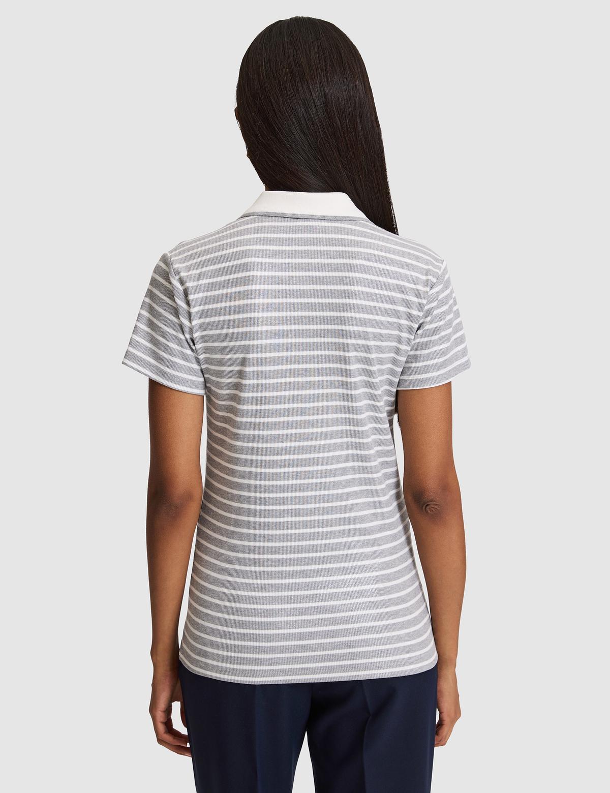 Gri Melanj Slim Fit Polo Yaka Tişört - 50326677012