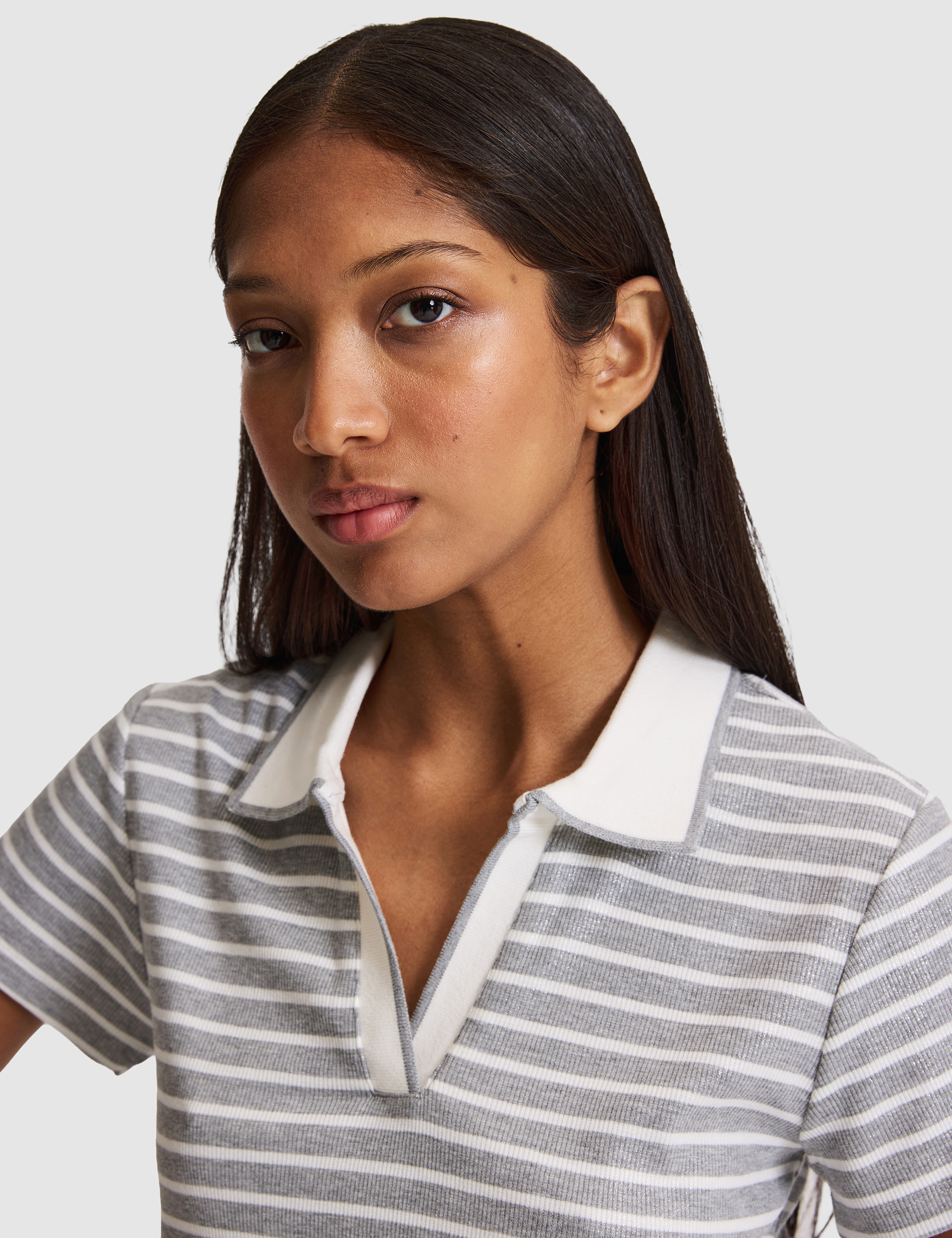 Gri Melanj Slim Fit Tişört