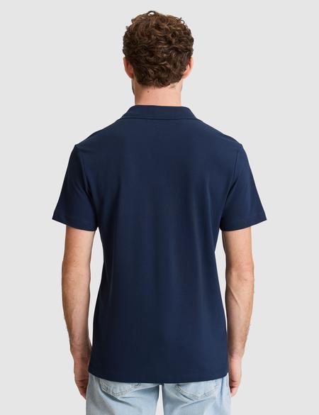 Lacivert Slim Fit %100 Pamuk Apaş Yaka Tişört - 50296772015