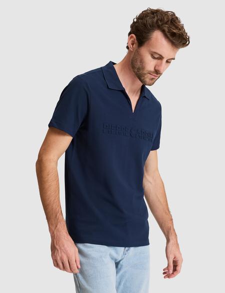Lacivert Slim Fit %100 Pamuk Apaş Yaka Tişört - 50296772015
