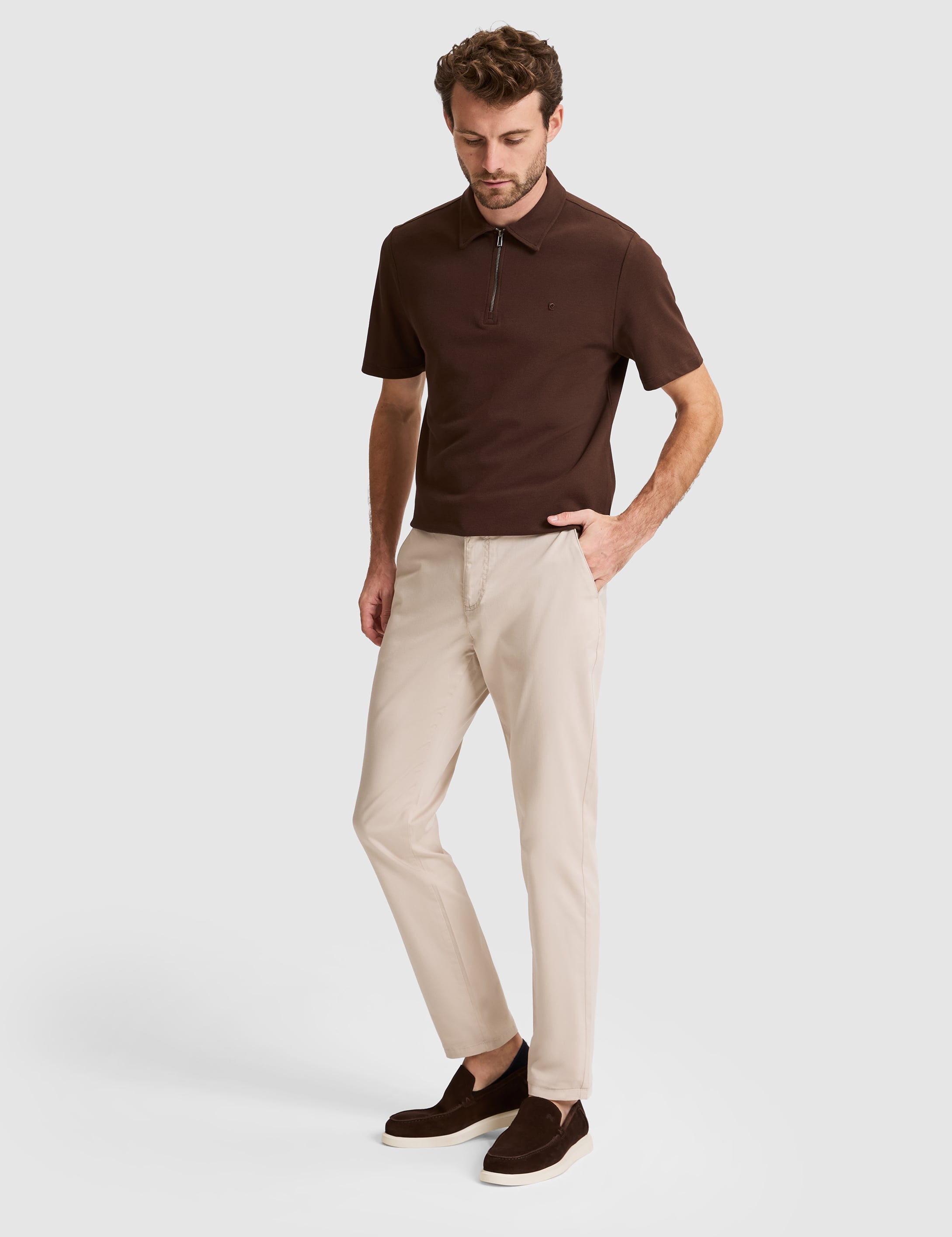 Bej Slim Fit Basic Kanvas Pantolon - 50305450311