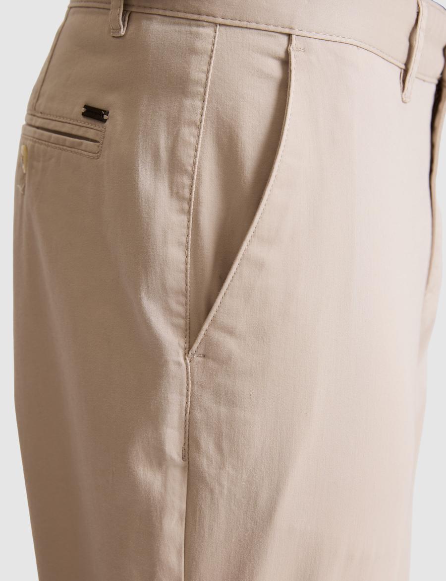 Bej Slim Fit Basic Kanvas Pantolon