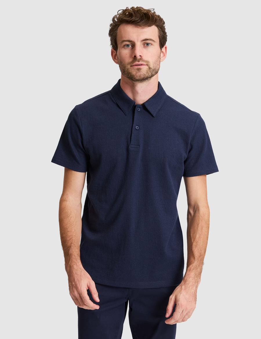 Lacivert Slim Fit Düğmeli Polo Yaka Tişört