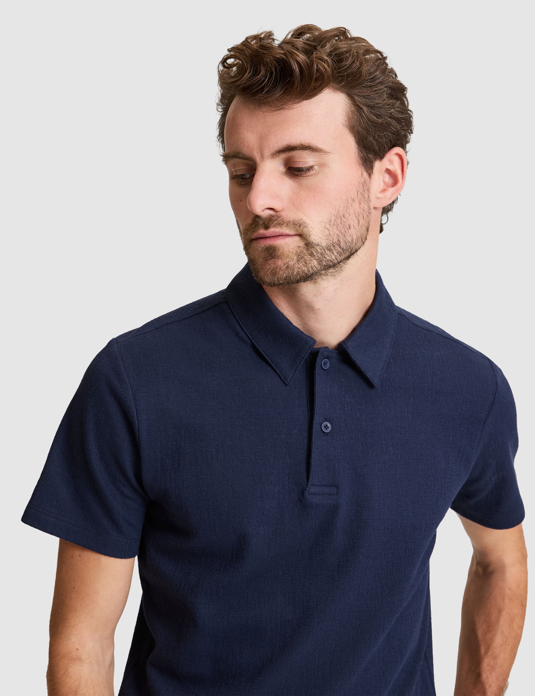 Lacivert Slim Fit Düğmeli Polo Yaka Tişört - 50307581008