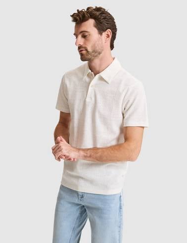 Ekru Slim Fit Polo Yaka Tişört