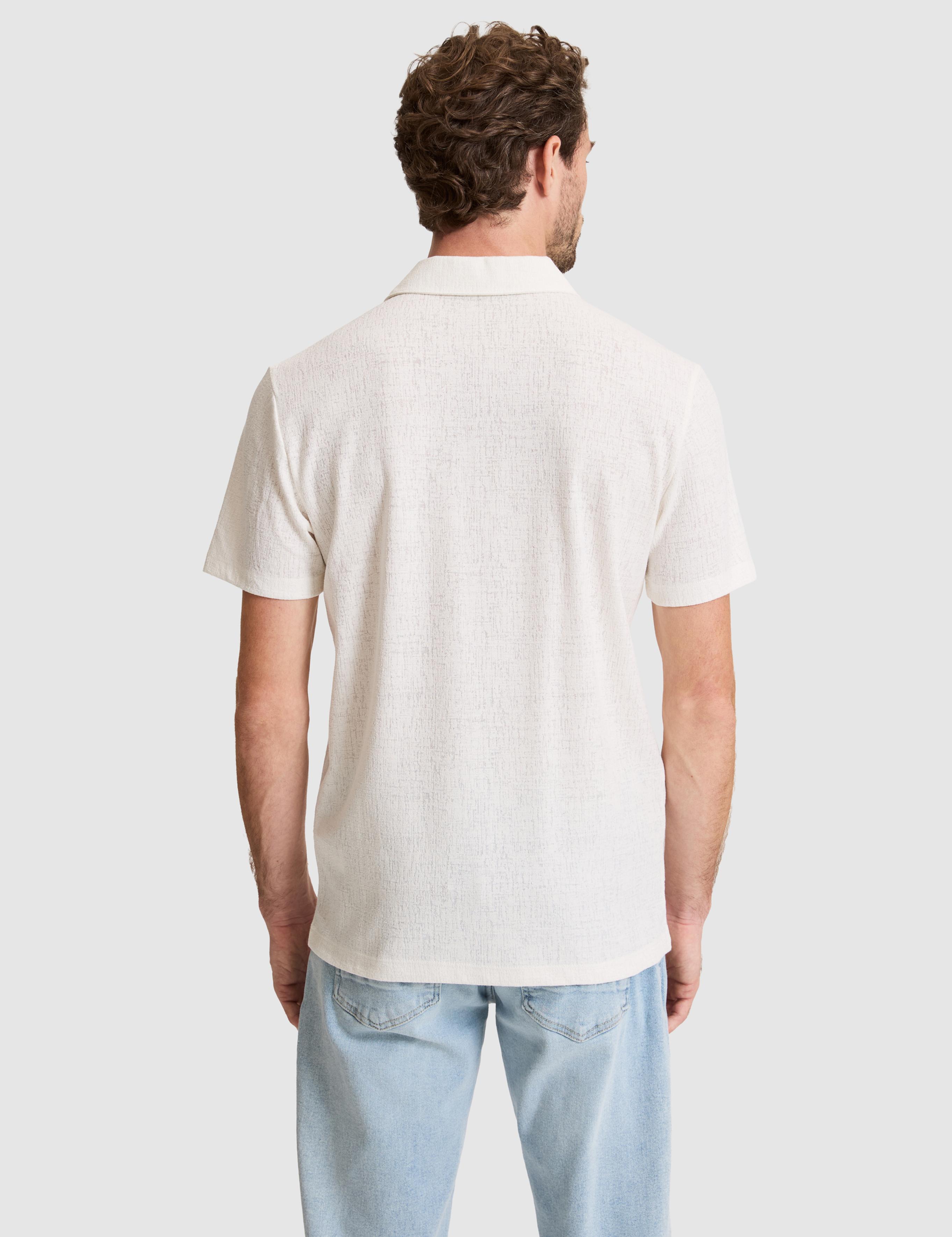 Ekru Slim Fit Düğmeli Polo Yaka Tişört