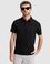 Siyah Slim Fit Düğmeli Polo Yaka Tişört