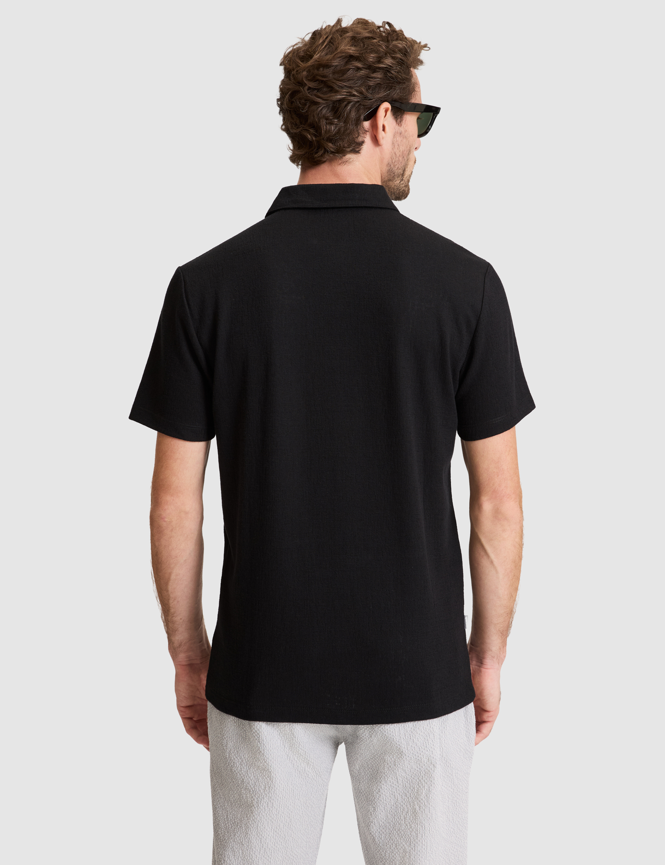 Siyah Slim Fit Düğmeli Polo Yaka Tişört - 50307581019