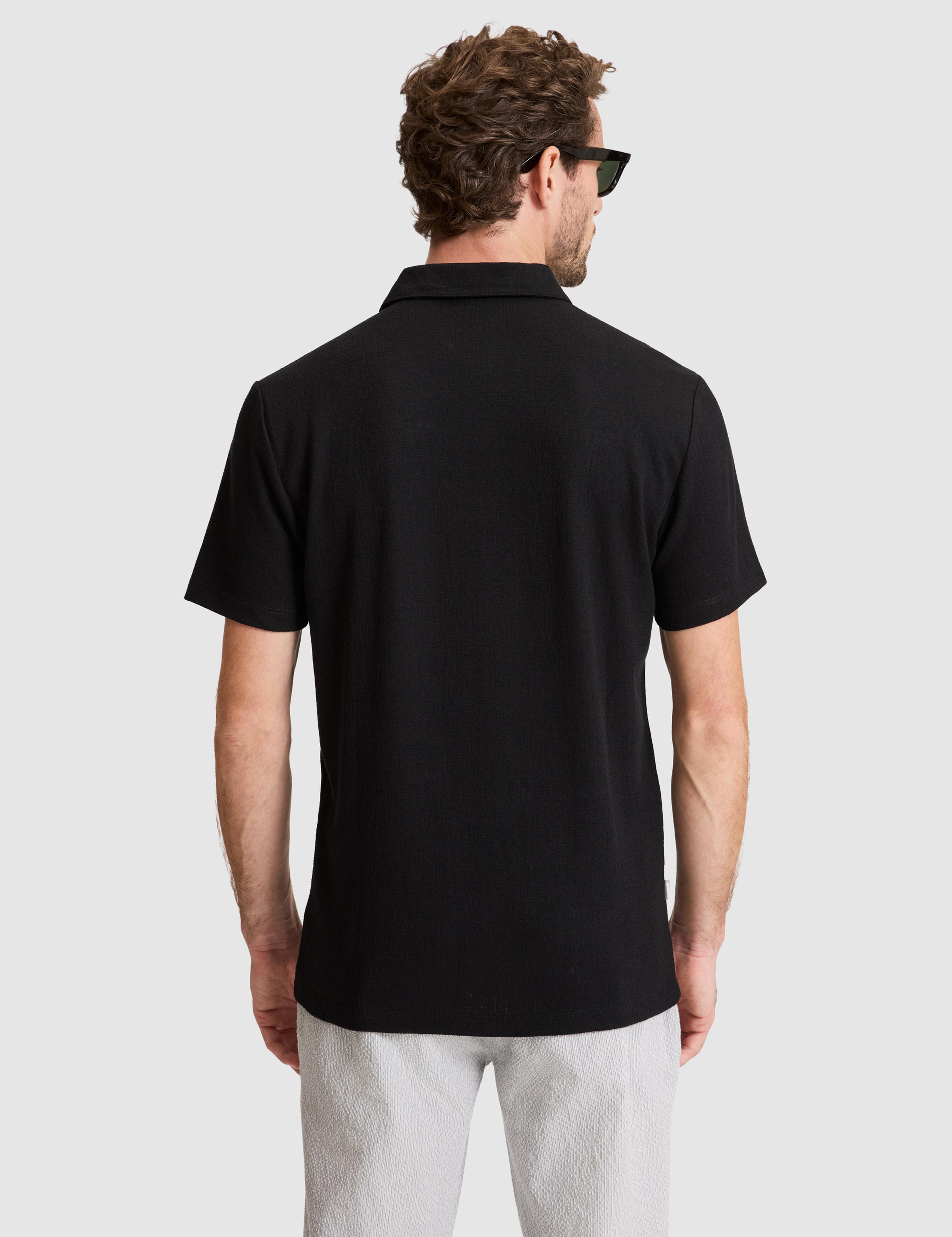 Siyah Slim Fit Düğmeli Polo Yaka Tişört