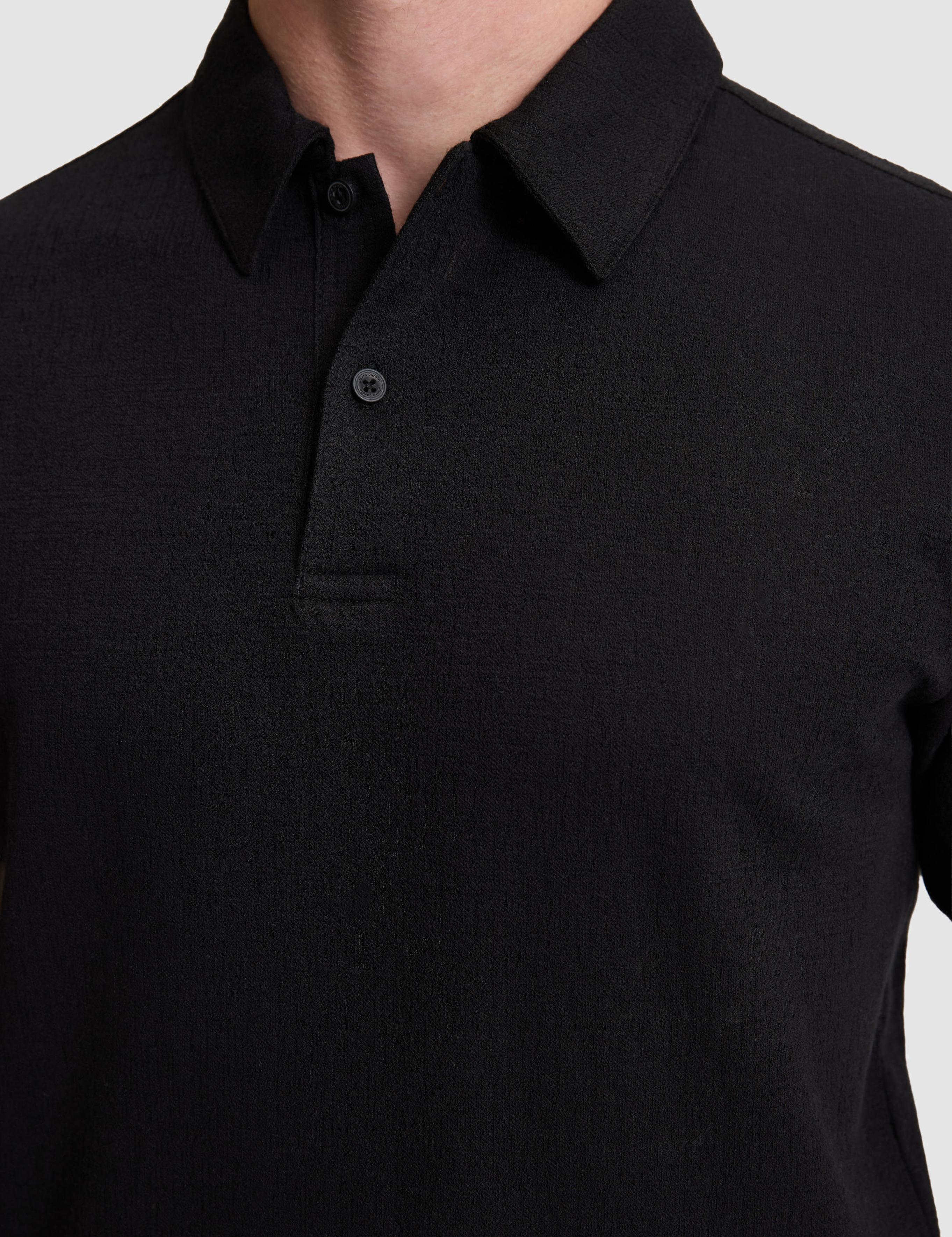 Siyah Slim Fit Düğmeli Polo Yaka Tişört