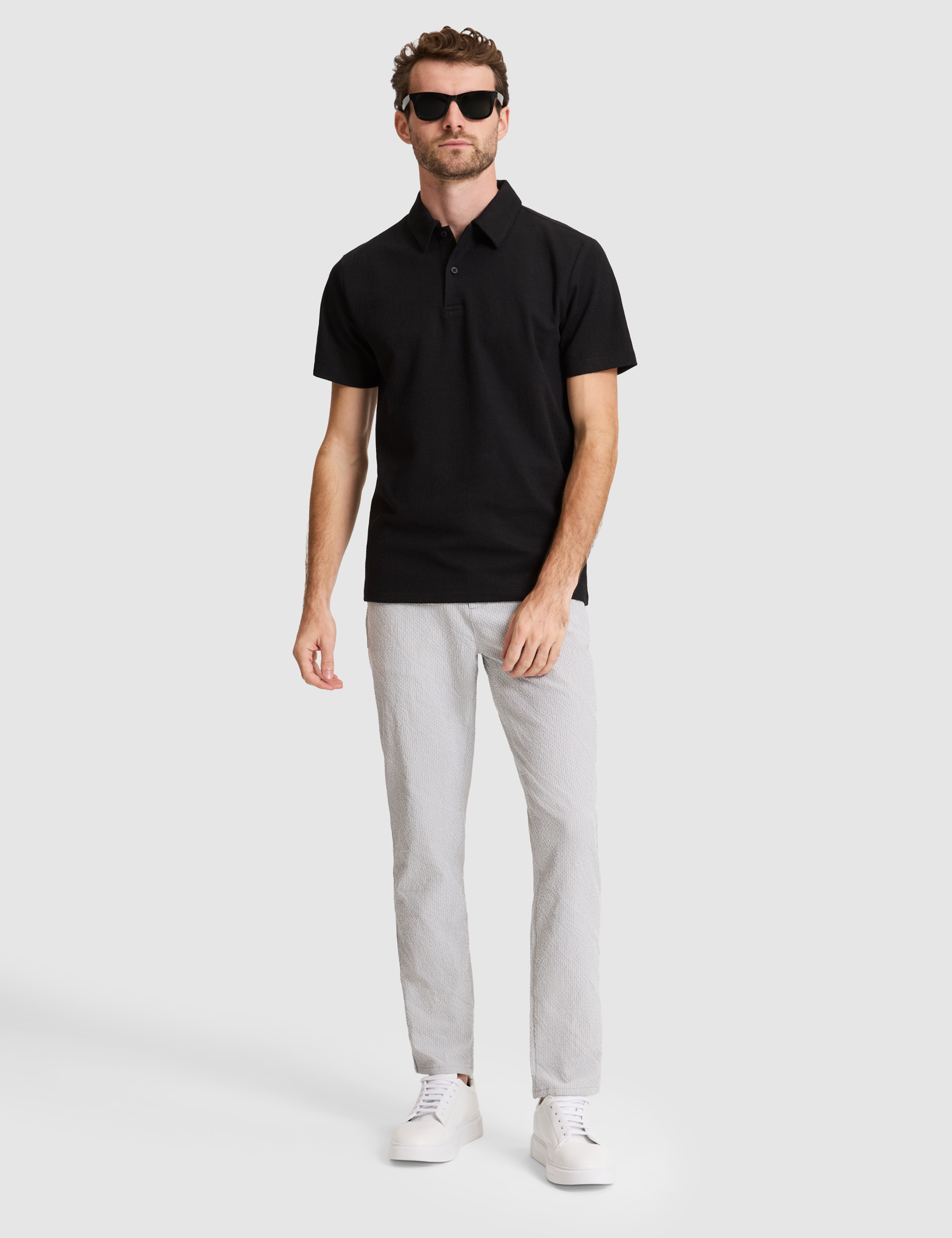 Siyah Slim Fit Düğmeli Polo Yaka Tişört - 50307581019