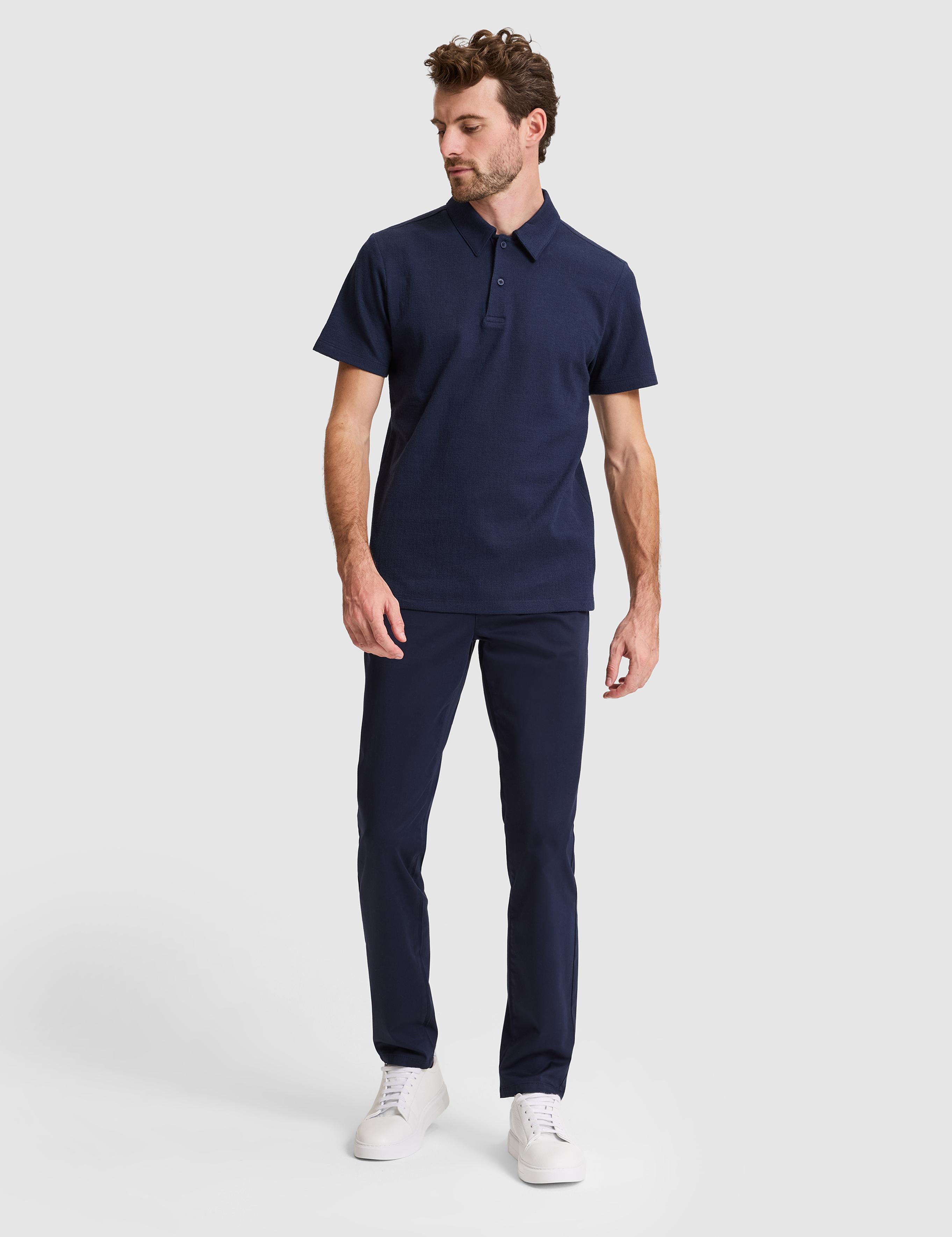 Lacivert Slim Fit Düğmeli Polo Yaka Tişört