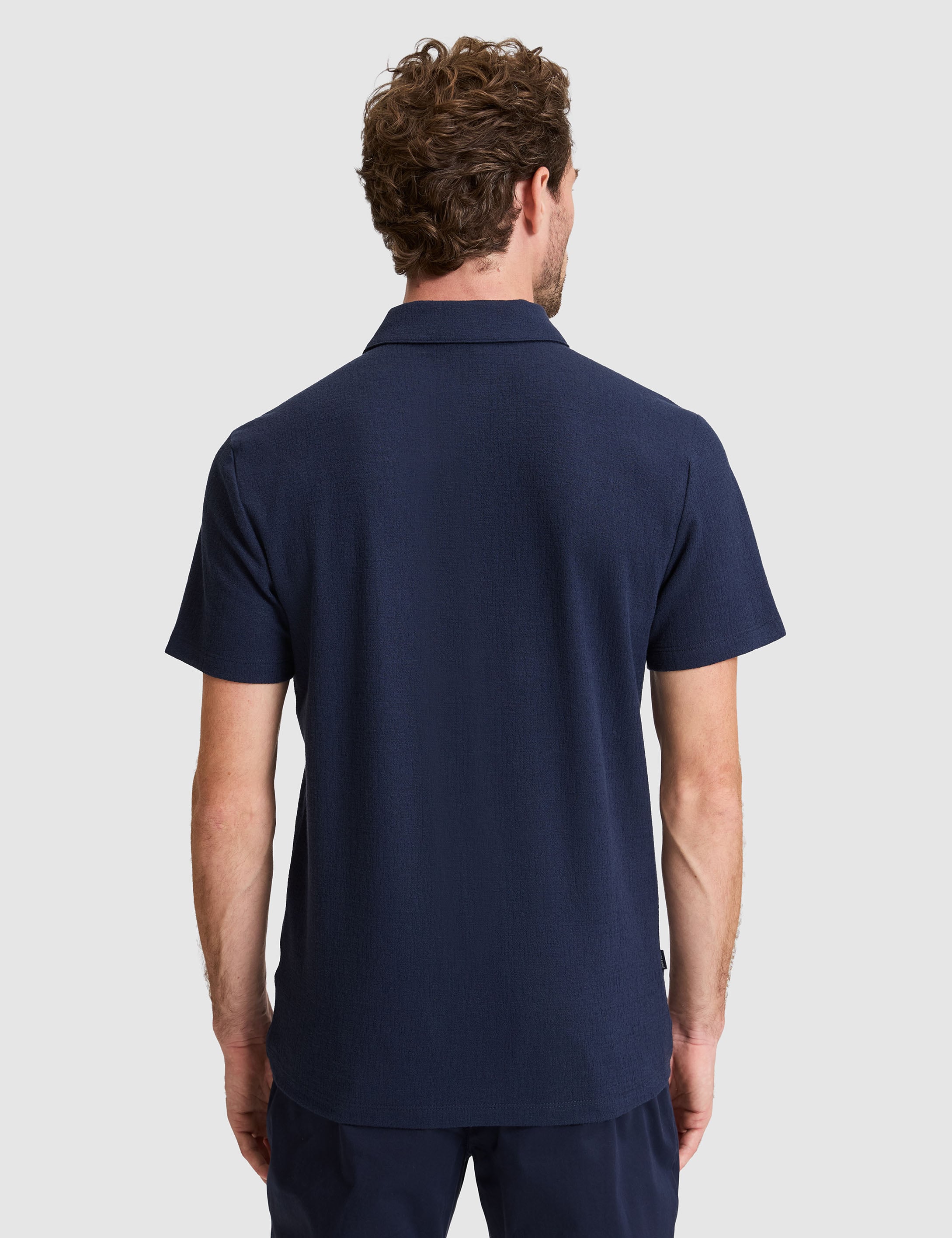 Lacivert Slim Fit Düğmeli Polo Yaka Tişört - 50307581008