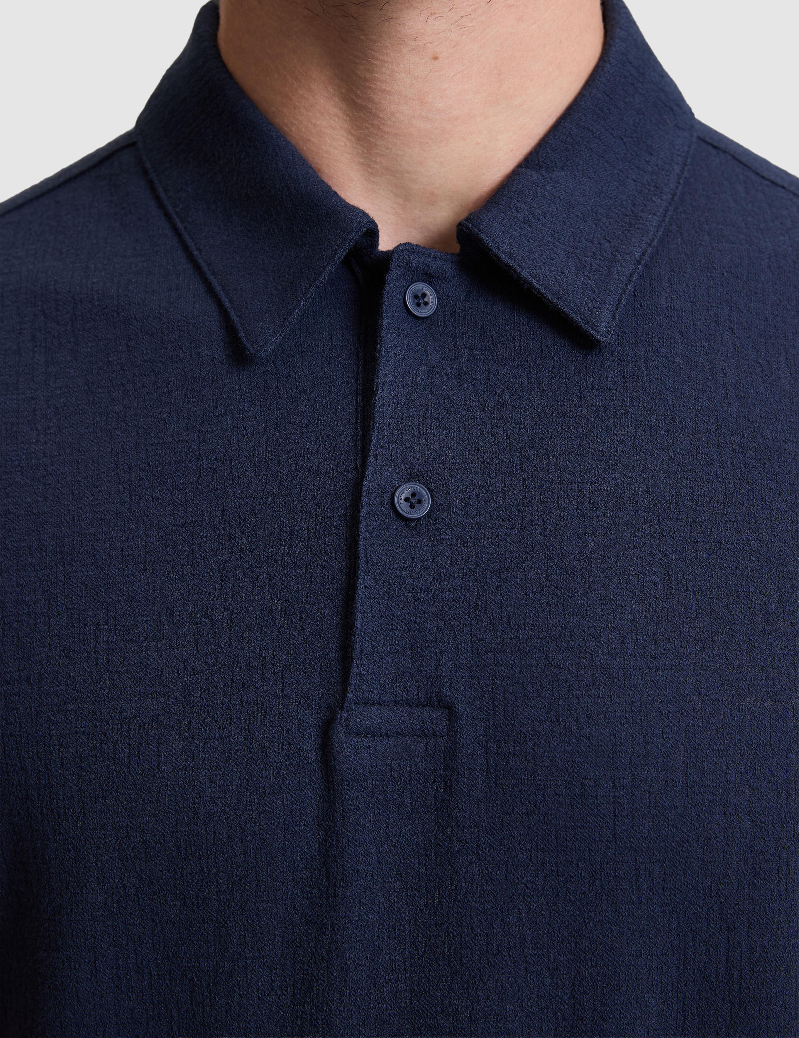 Lacivert Slim Fit Düğmeli Polo Yaka Tişört