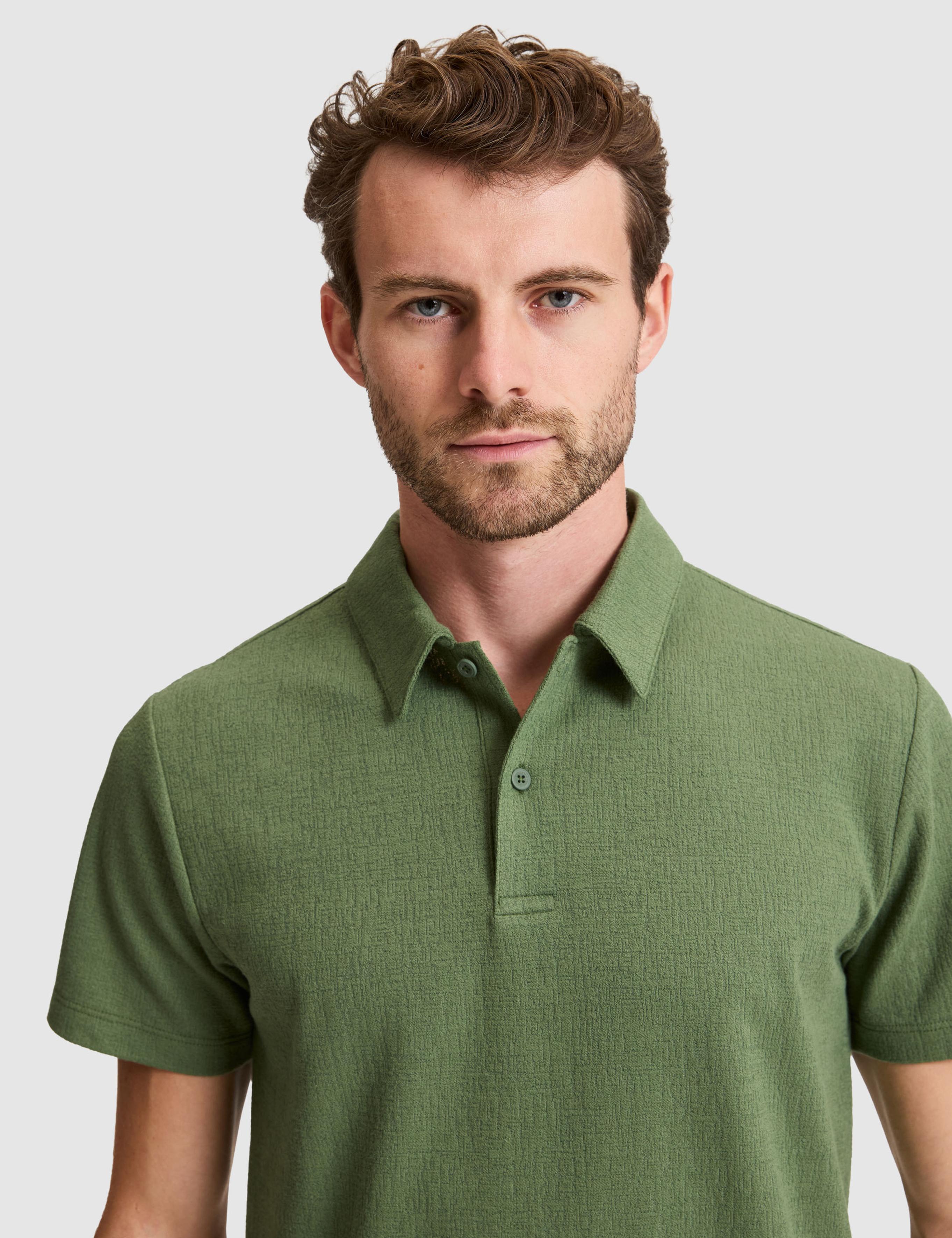 Haki Slim Fit Düğmeli Polo Yaka Tişört