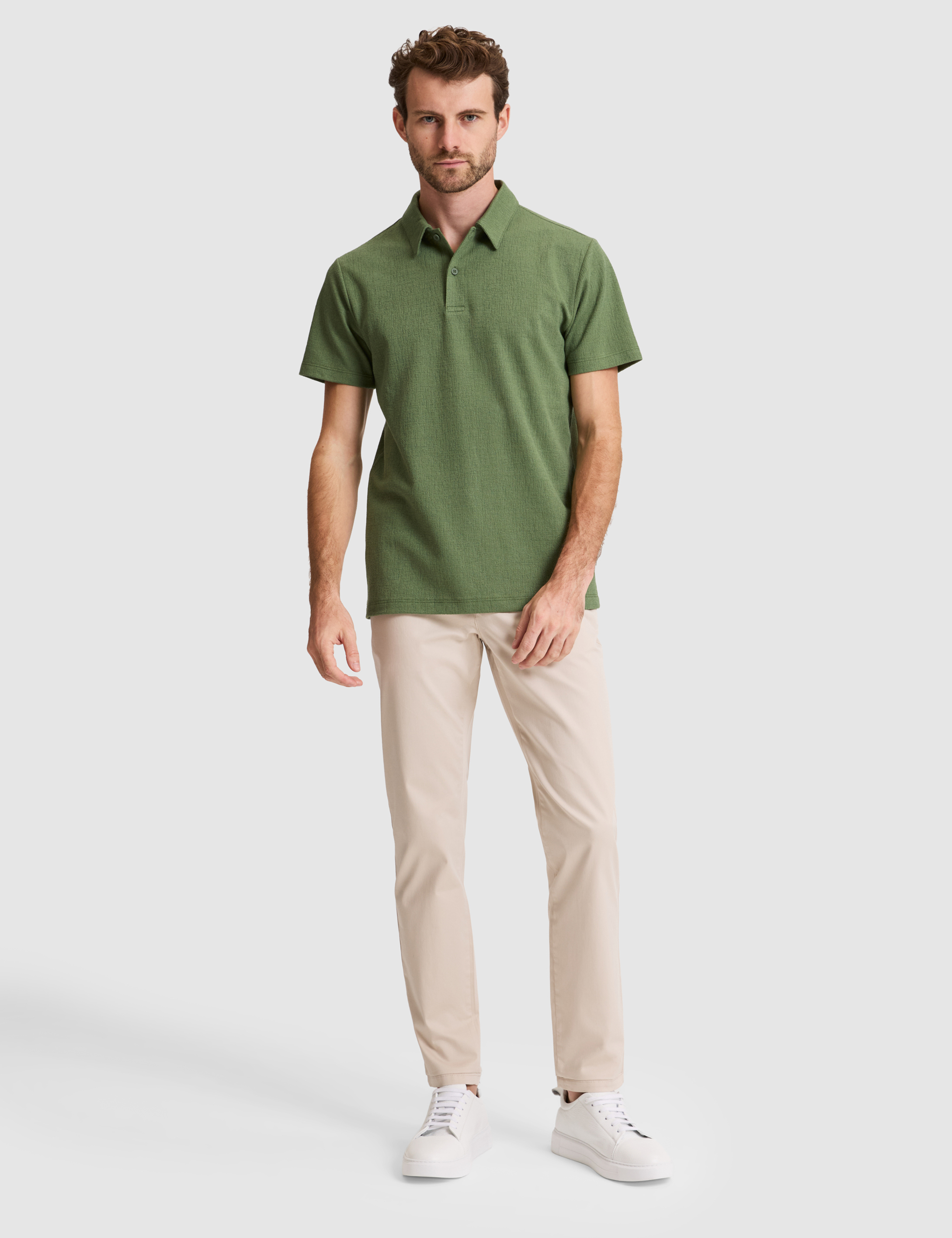 Haki Slim Fit Düğmeli Polo Yaka Tişört - 50307581010
