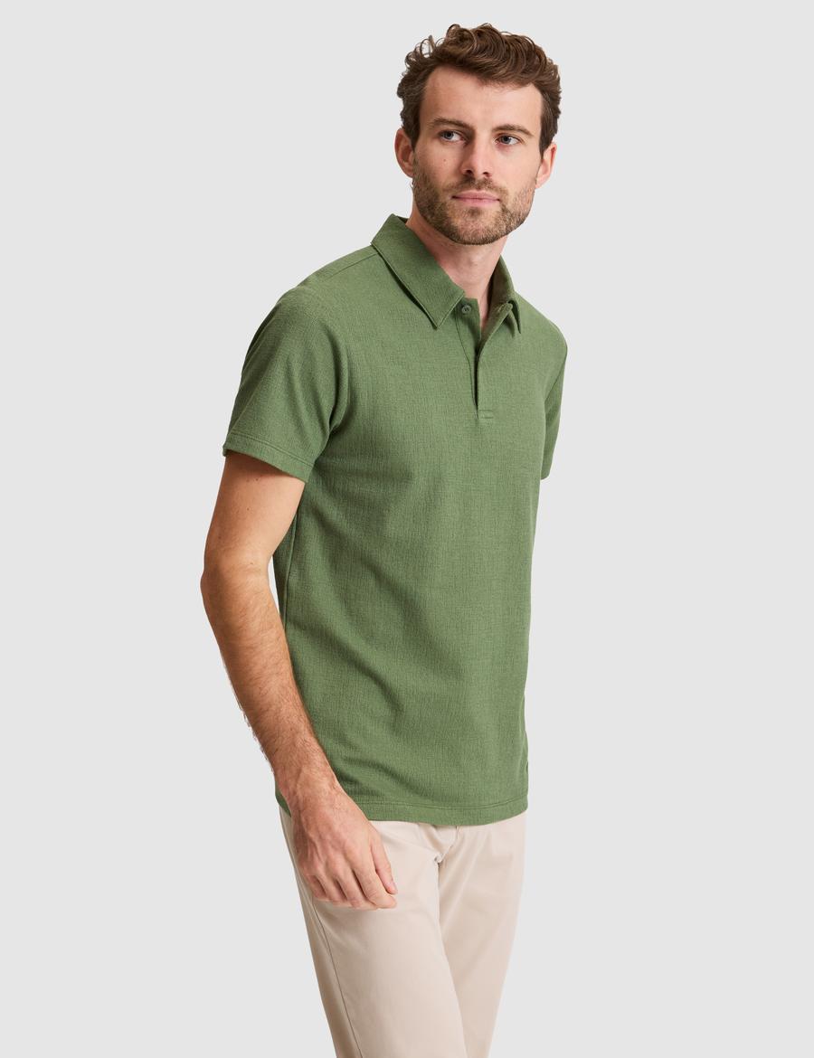 Haki Slim Fit Düğmeli Polo Yaka Tişört