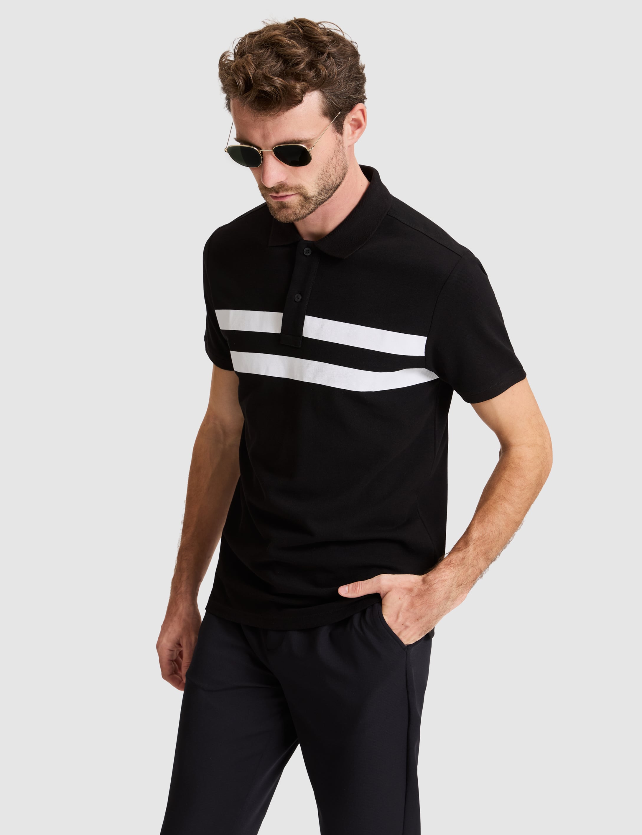 Siyah Slim Fit %100 Pamuk Düğmeli Polo Yaka Tişört - 50310154010