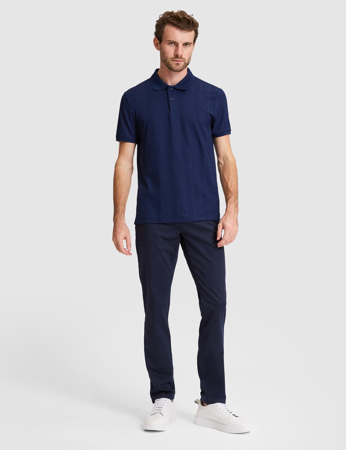 Lacivert Slim Fit Düğmeli Polo Yaka Tişört - 50310233016