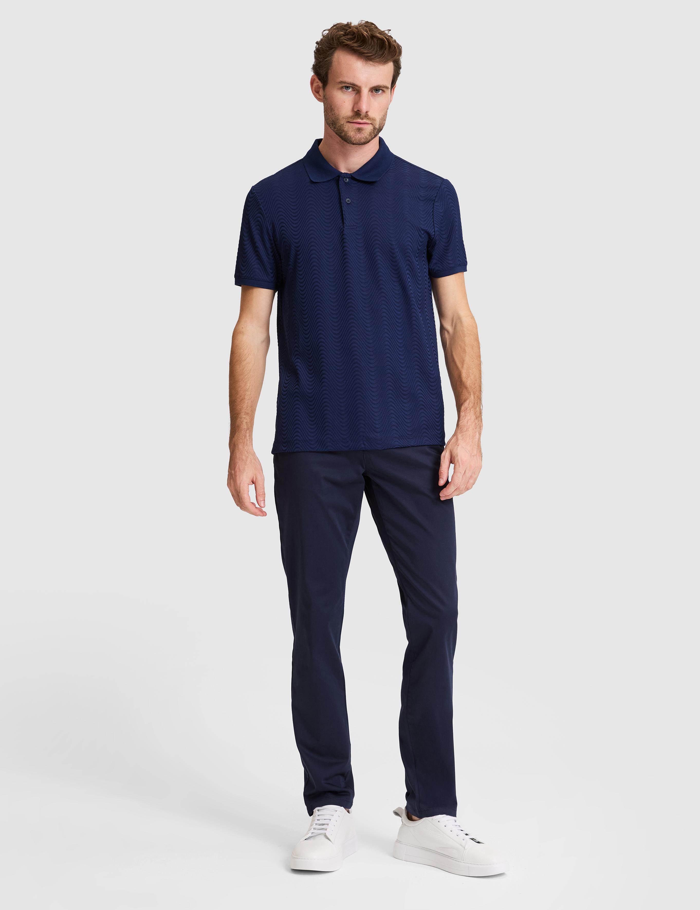 Lacivert Slim Fit Düğmeli Polo Yaka Tişört