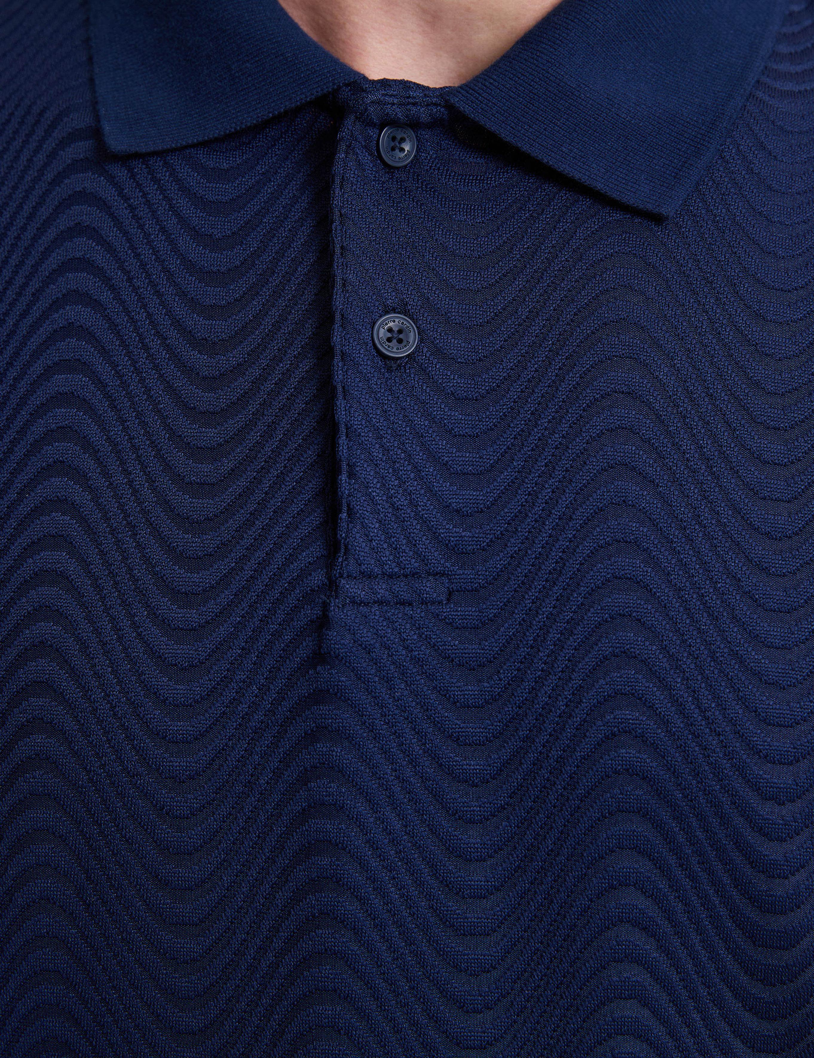 Lacivert Slim Fit Düğmeli Polo Yaka Tişört
