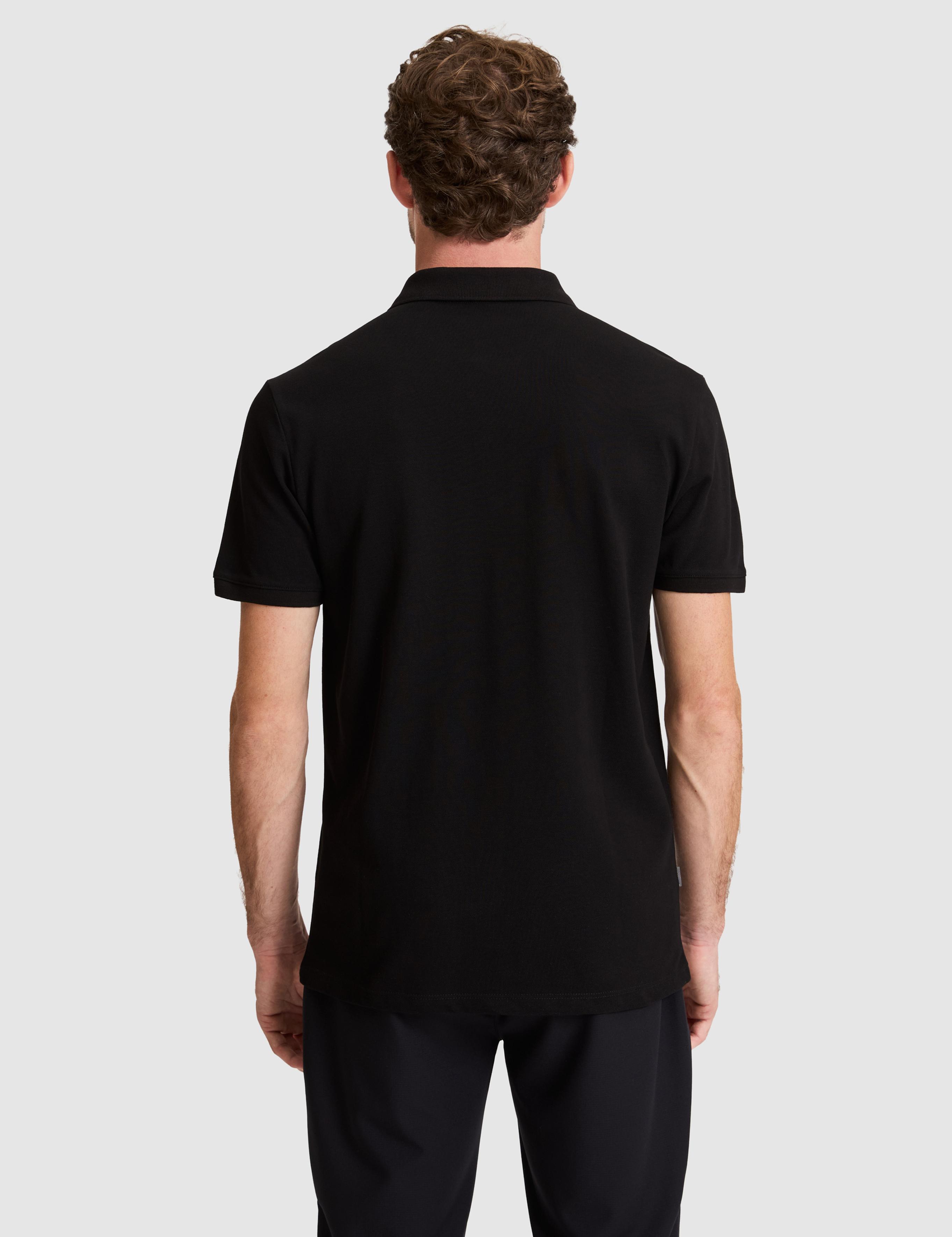 Siyah Slim Fit %100 Pamuk Düğmeli Polo Yaka Tişört