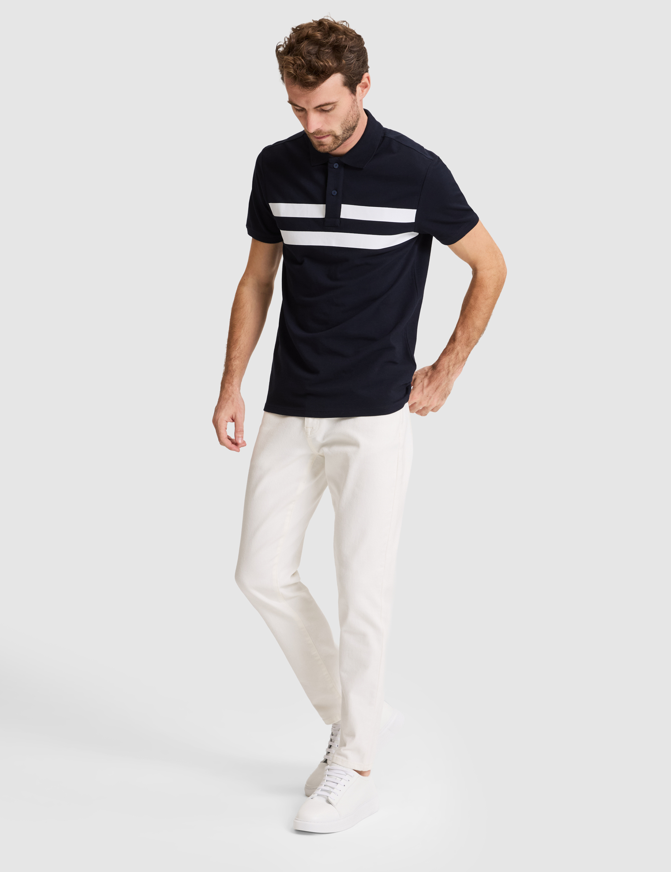 Lacivert Slim Fit %100 Pamuk Düğmeli Polo Yaka Tişört - 50310154001