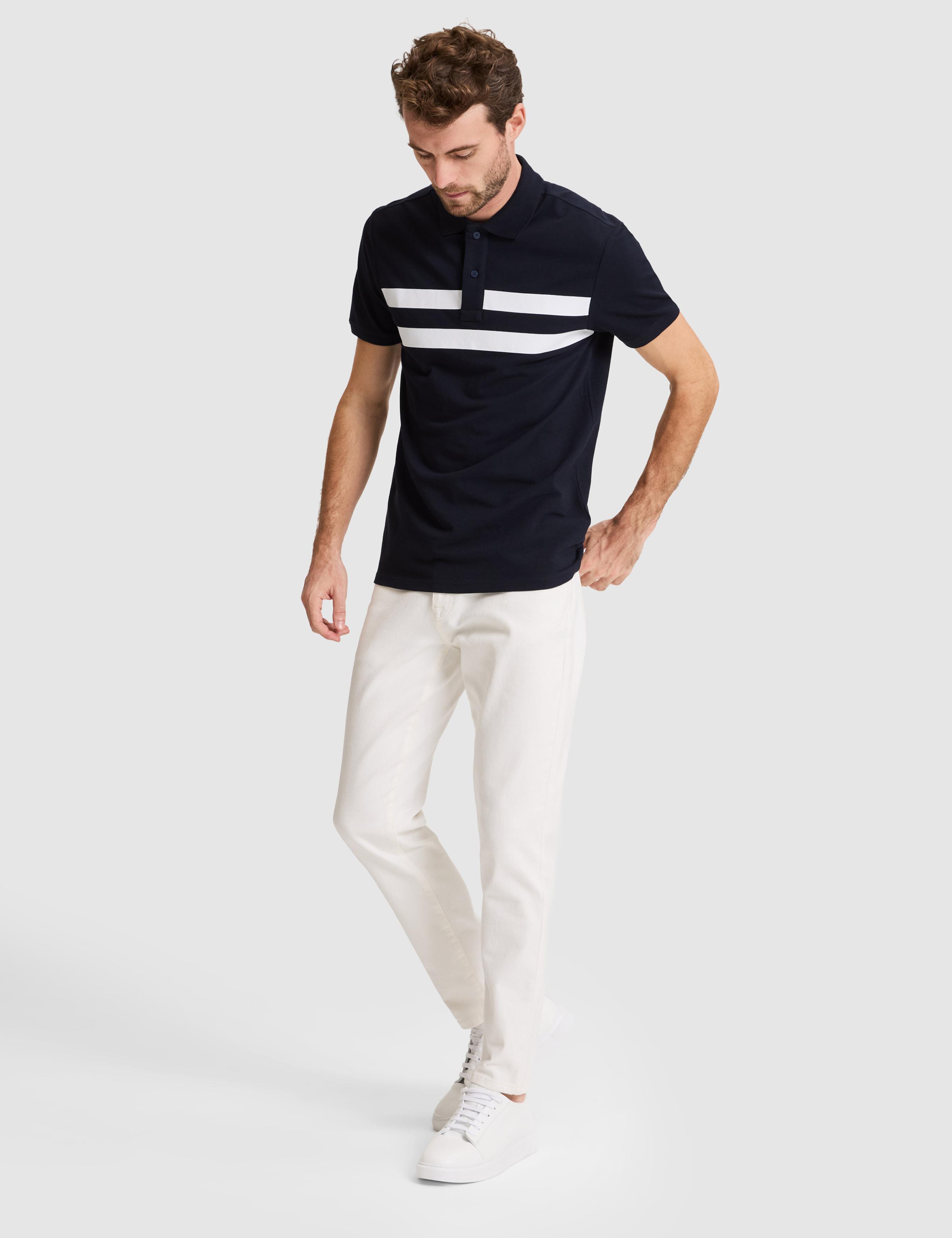 Lacivert Slim Fit %100 Pamuk Düğmeli Polo Yaka Tişört