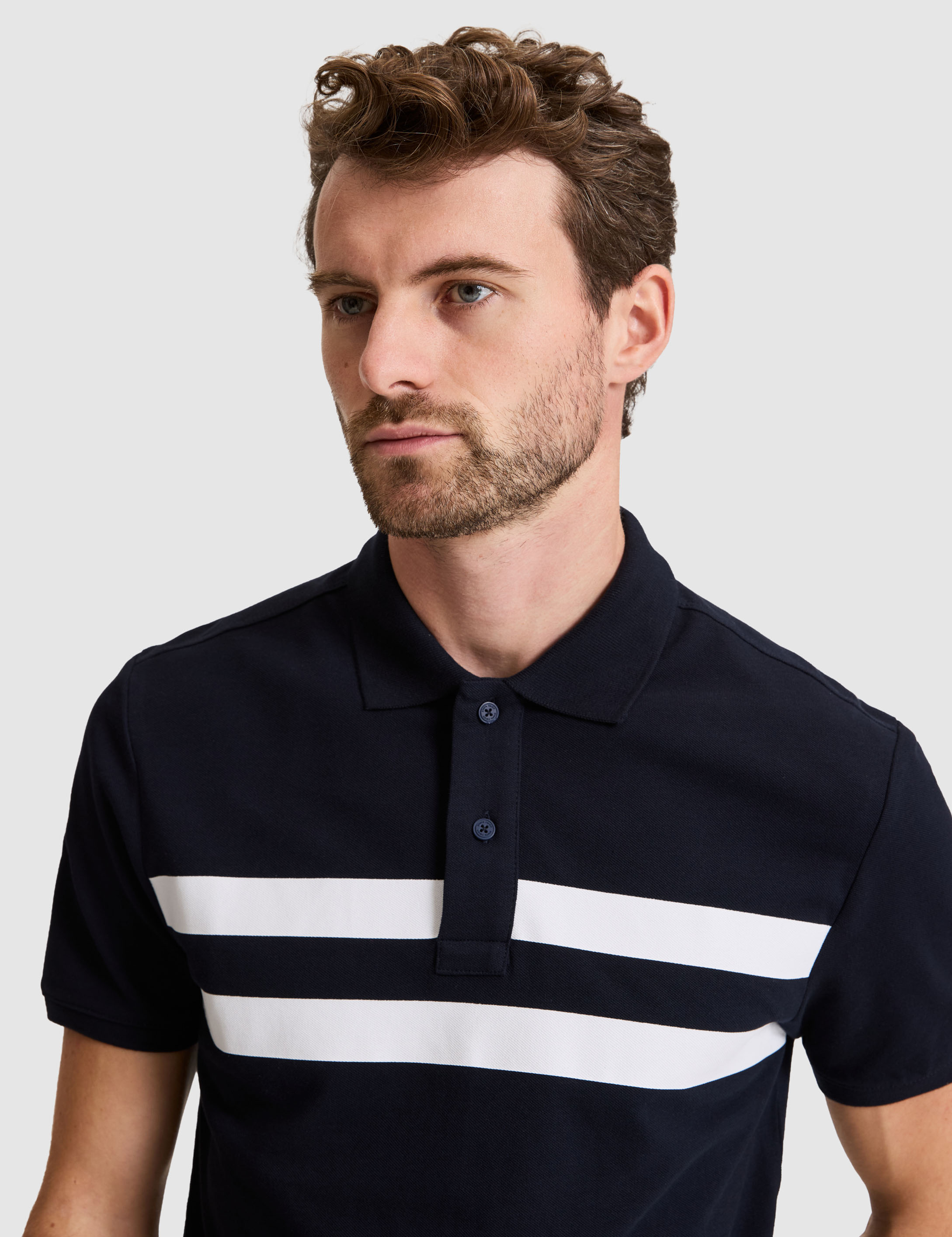 Lacivert Slim Fit %100 Pamuk Düğmeli Polo Yaka Tişört - 50310154001