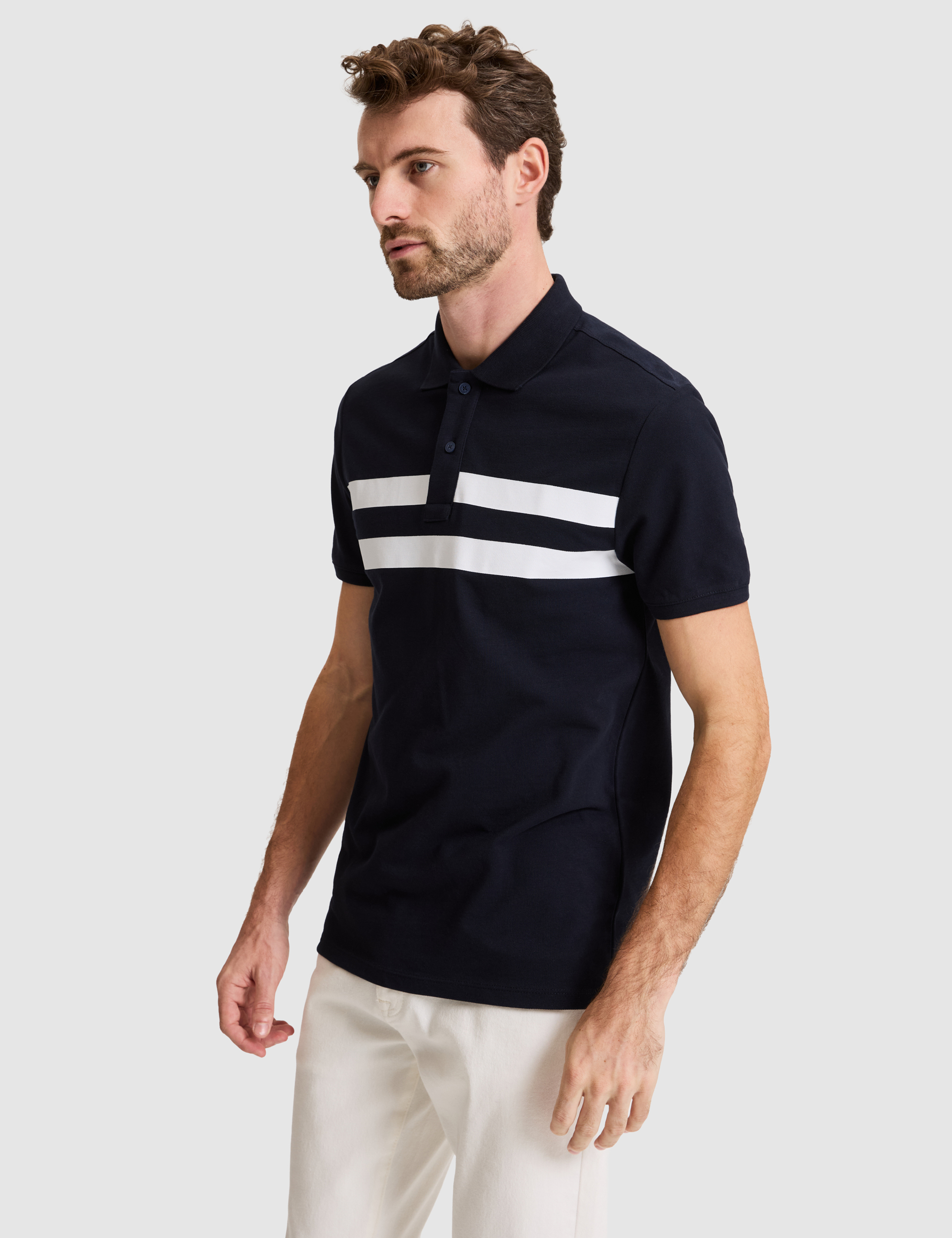 Lacivert Slim Fit %100 Pamuk Düğmeli Polo Yaka Tişört - 50310154001