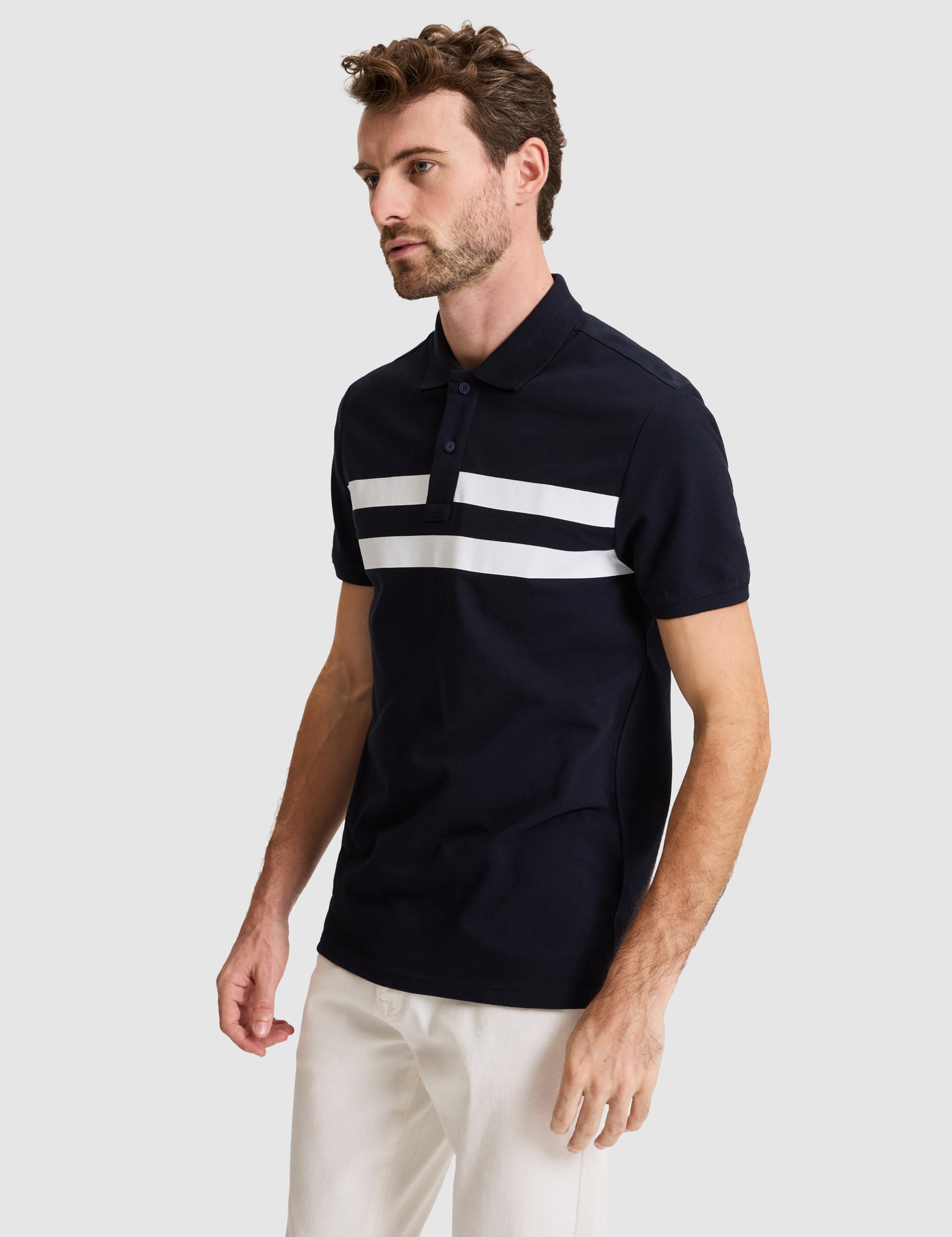 Lacivert Slim Fit %100 Pamuk Düğmeli Polo Yaka Tişört