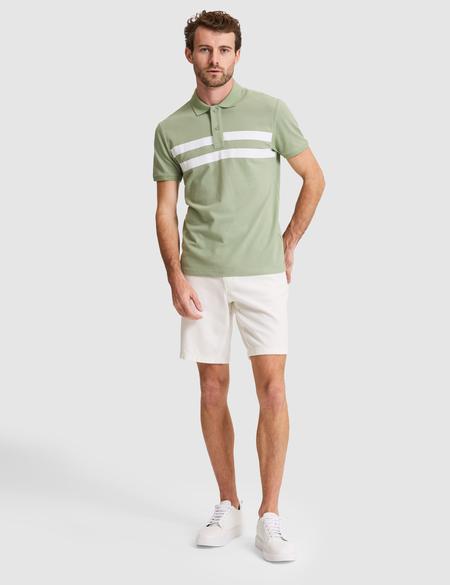 Yeşil Slim Fit %100 Pamuk Düğmeli Polo Yaka Tişört - 50310154026
