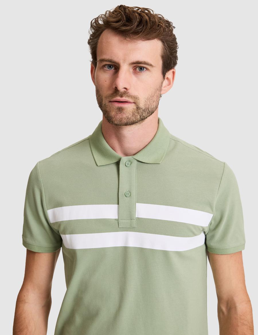 Yeşil Slim Fit %100 Pamuk Düğmeli Polo Yaka Tişört