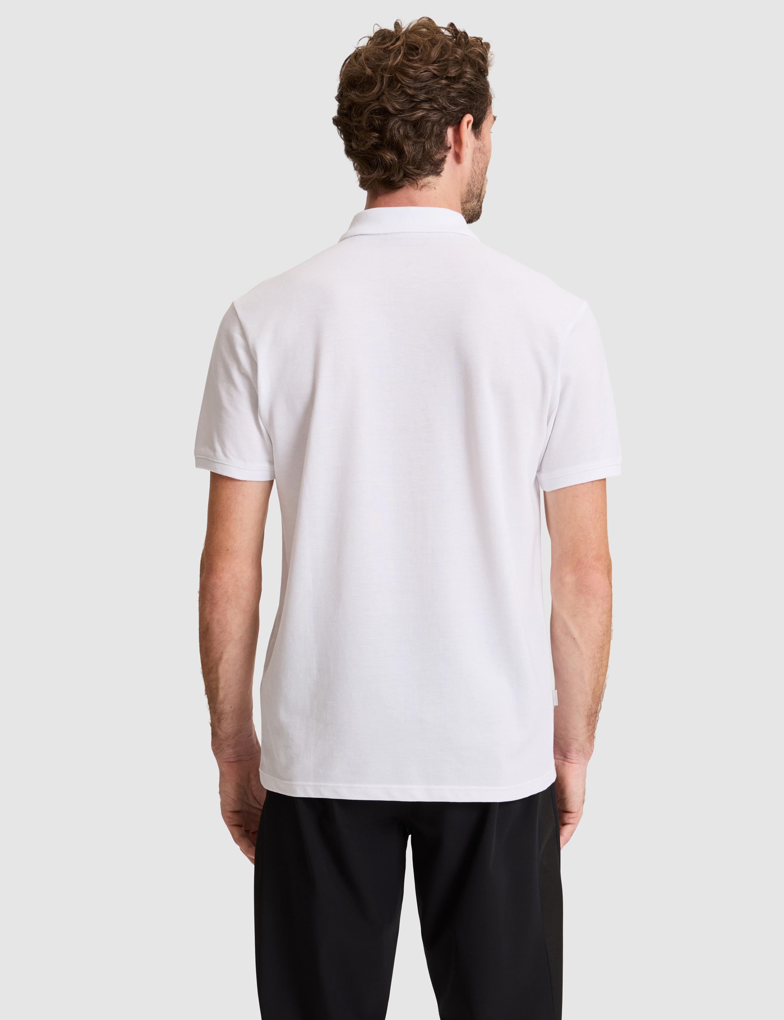 Beyaz Slim Fit %100 Pamuk Düğmeli Polo Yaka Tişört