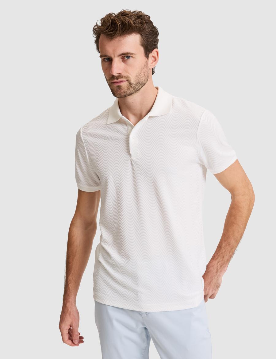 Beyaz Slim Fit Düğmeli Polo Yaka Tişört