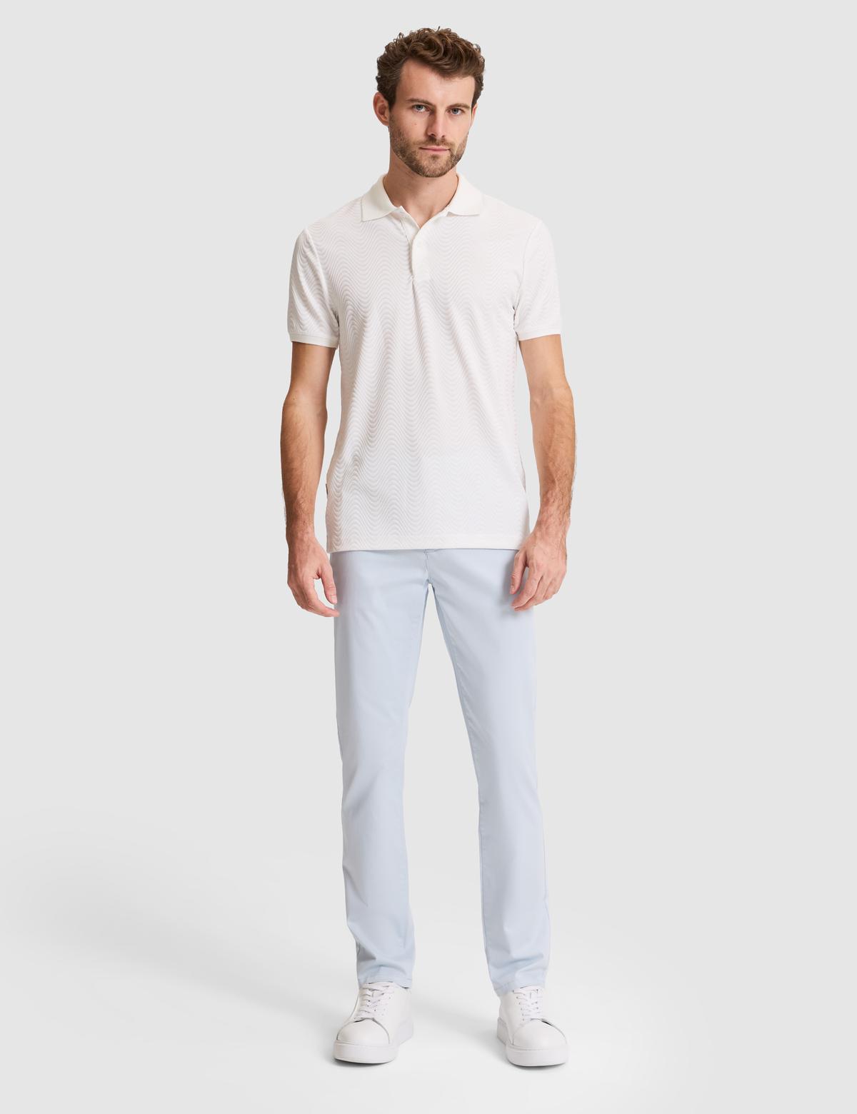 Beyaz Slim Fit Düğmeli Polo Yaka Tişört - 50310233001