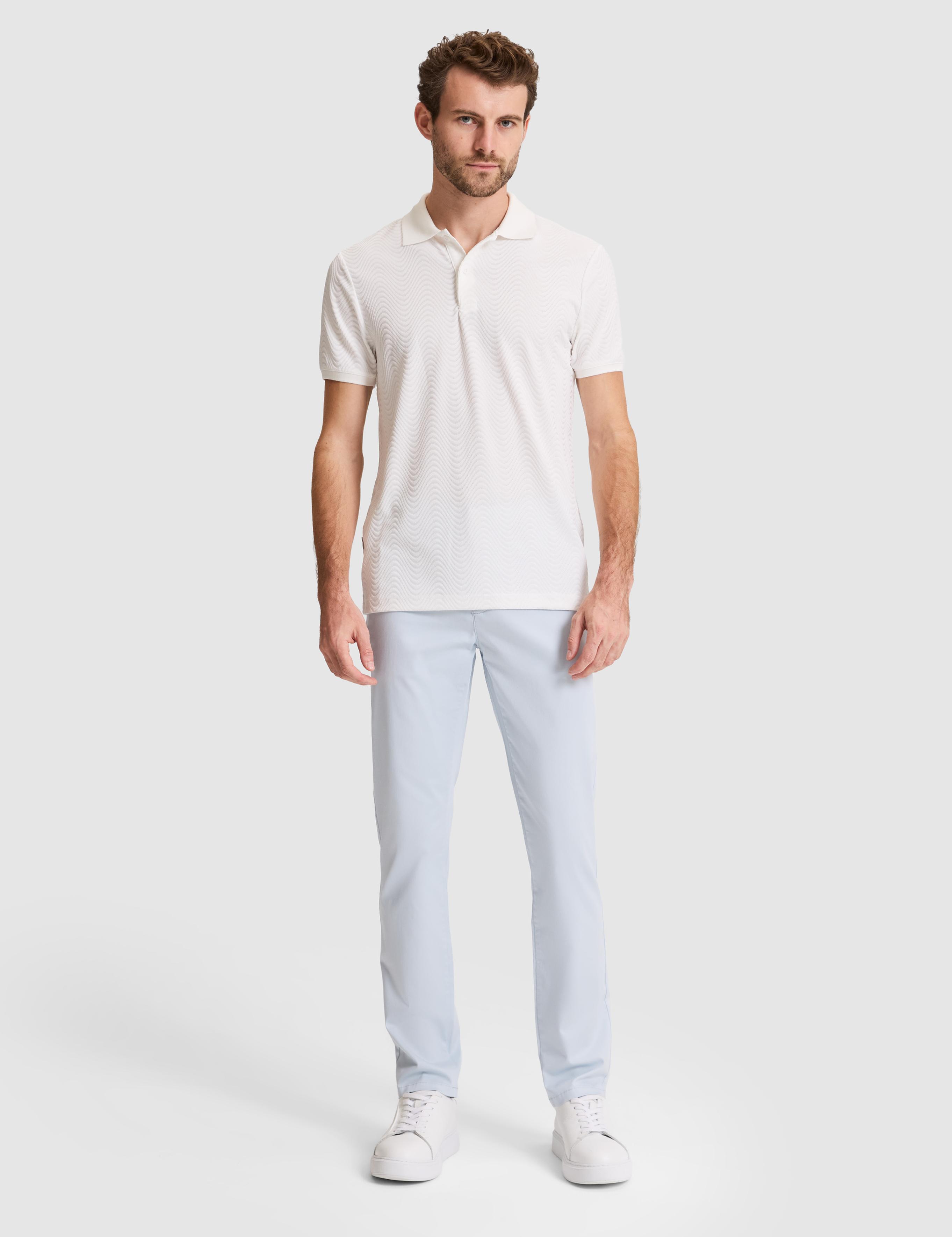Beyaz Slim Fit Düğmeli Polo Yaka Tişört