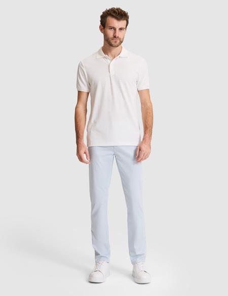 Beyaz Slim Fit Düğmeli Polo Yaka Tişört - 50310233001