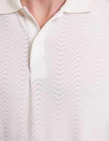 Beyaz Slim Fit Polo Yaka Tişört