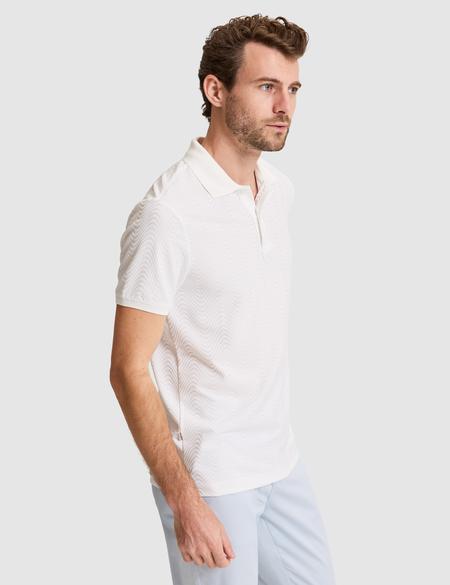 Beyaz Slim Fit Düğmeli Polo Yaka Tişört - 50310233001